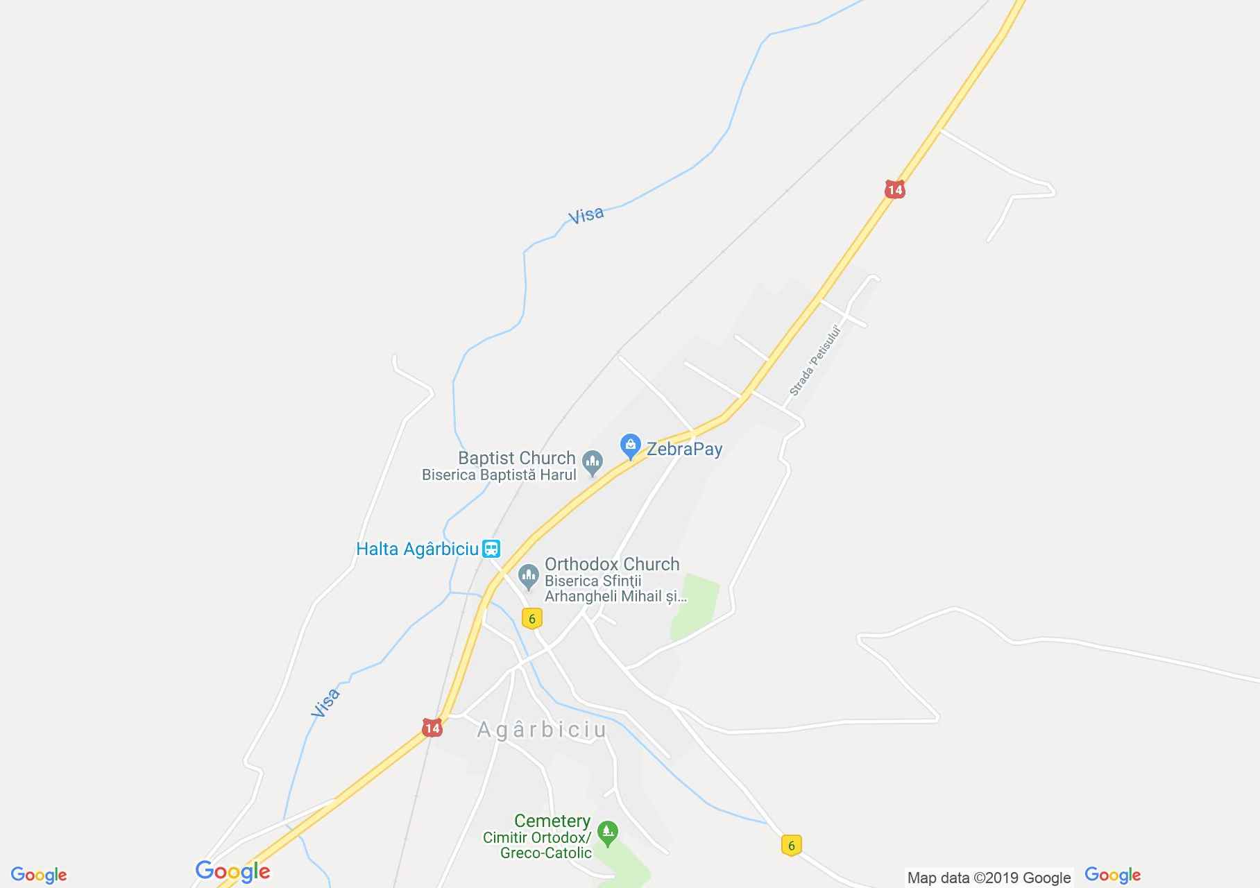 Map of Agarbiciu: Evangelical fortified church