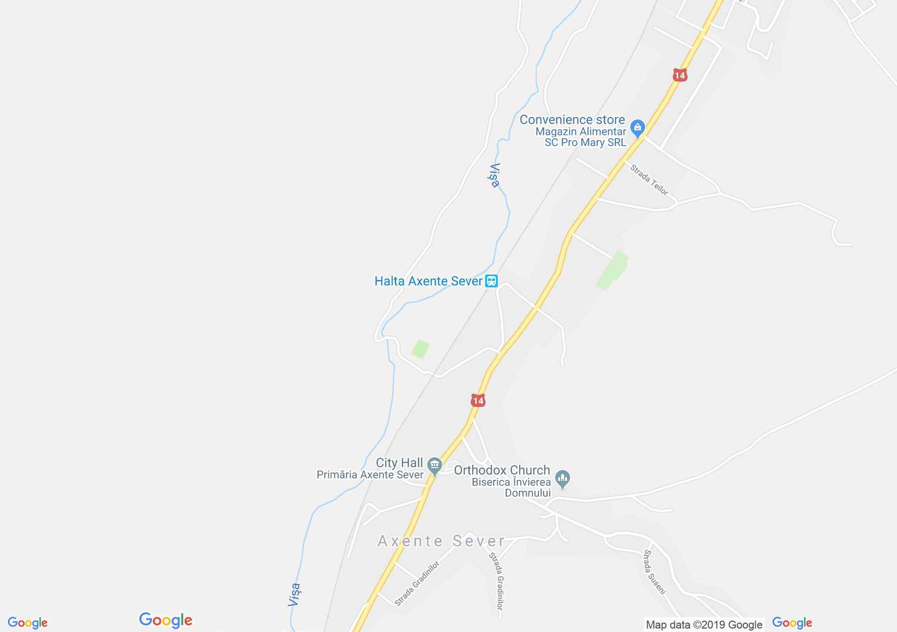 Map of Axente Sever: Evangelical fortified church