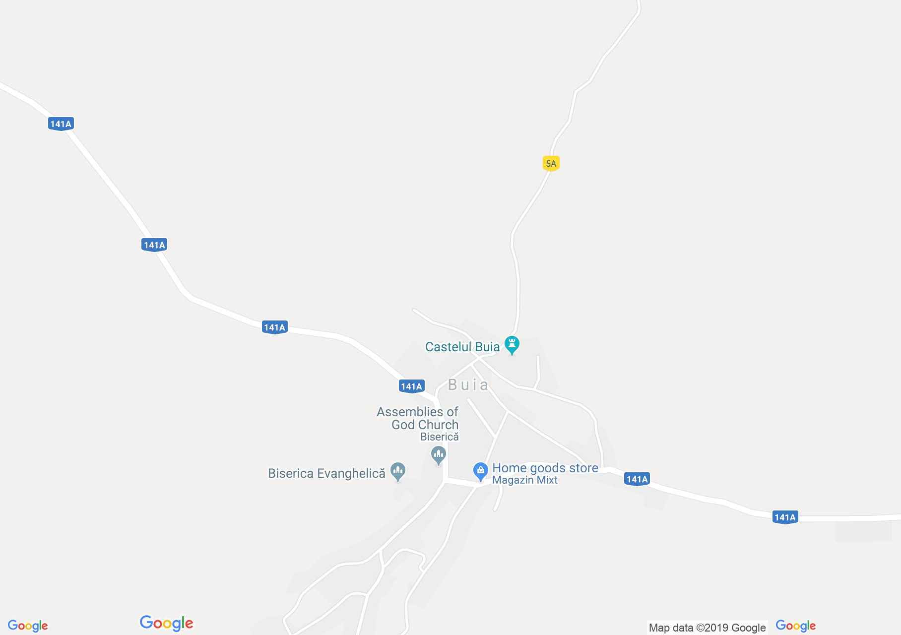 Map of Buia: Bolyai museum