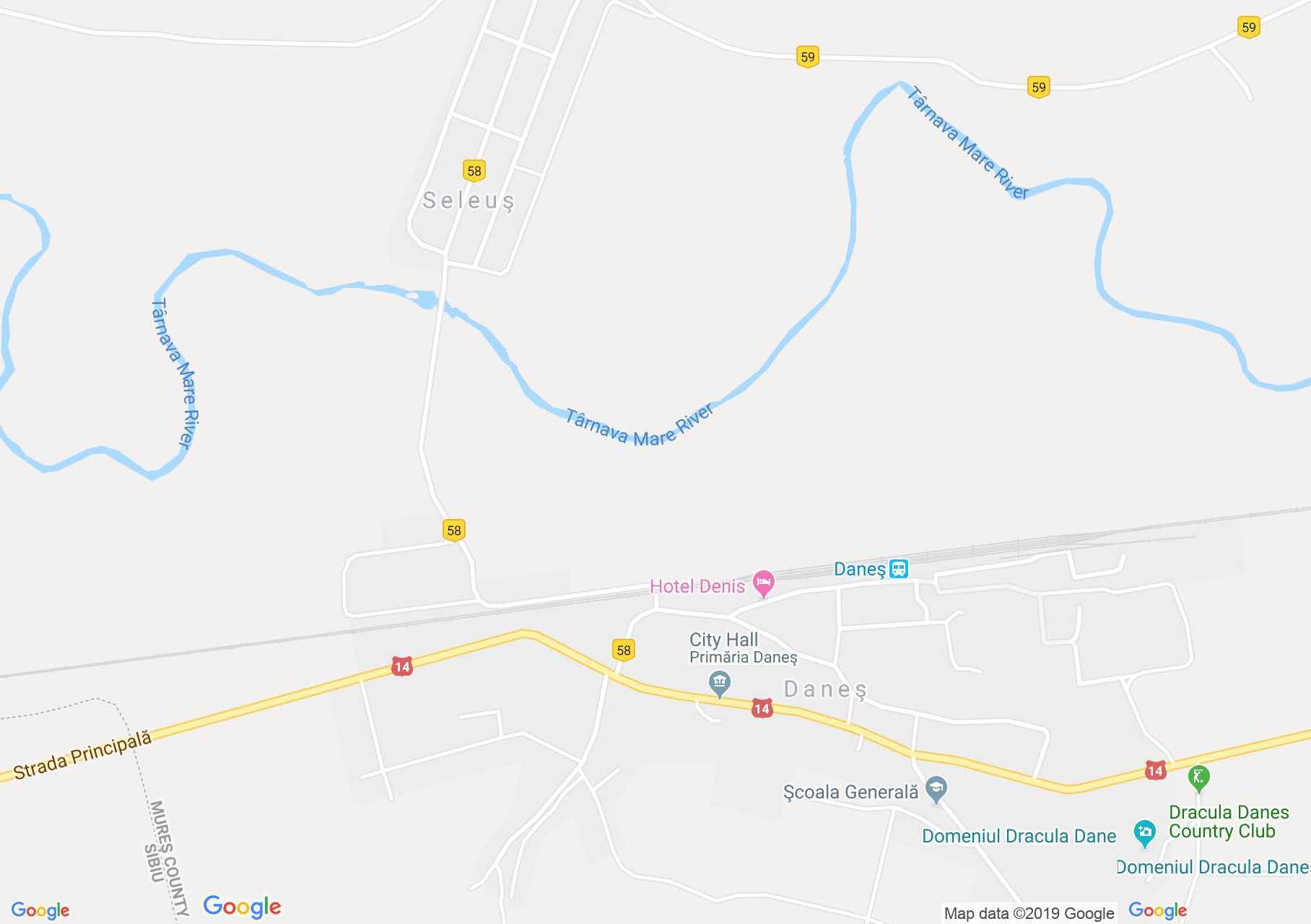 Hartă Daneş: Biserica evanghelică fortificată