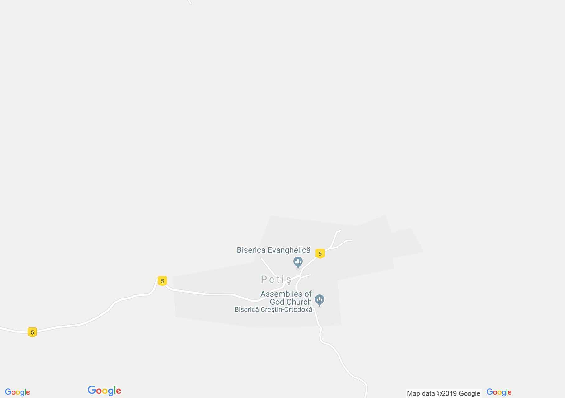 Hartă Petiş: Biserica evanghelică