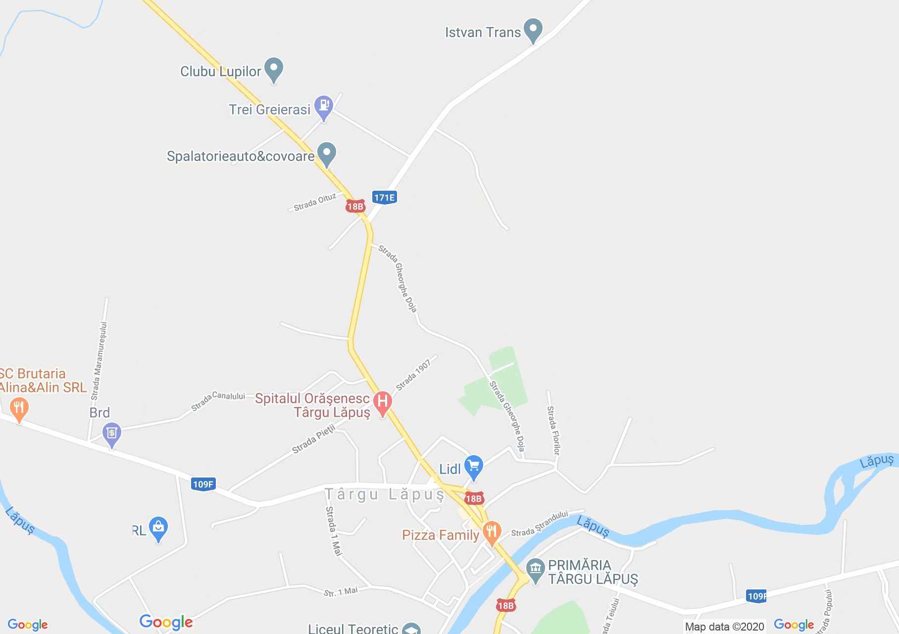 Map of Târgu Lăpuş: Orthodox church