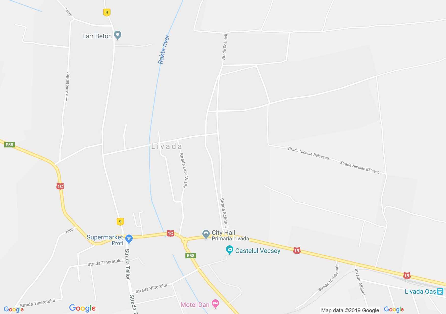 Map of Livada: Catholic church