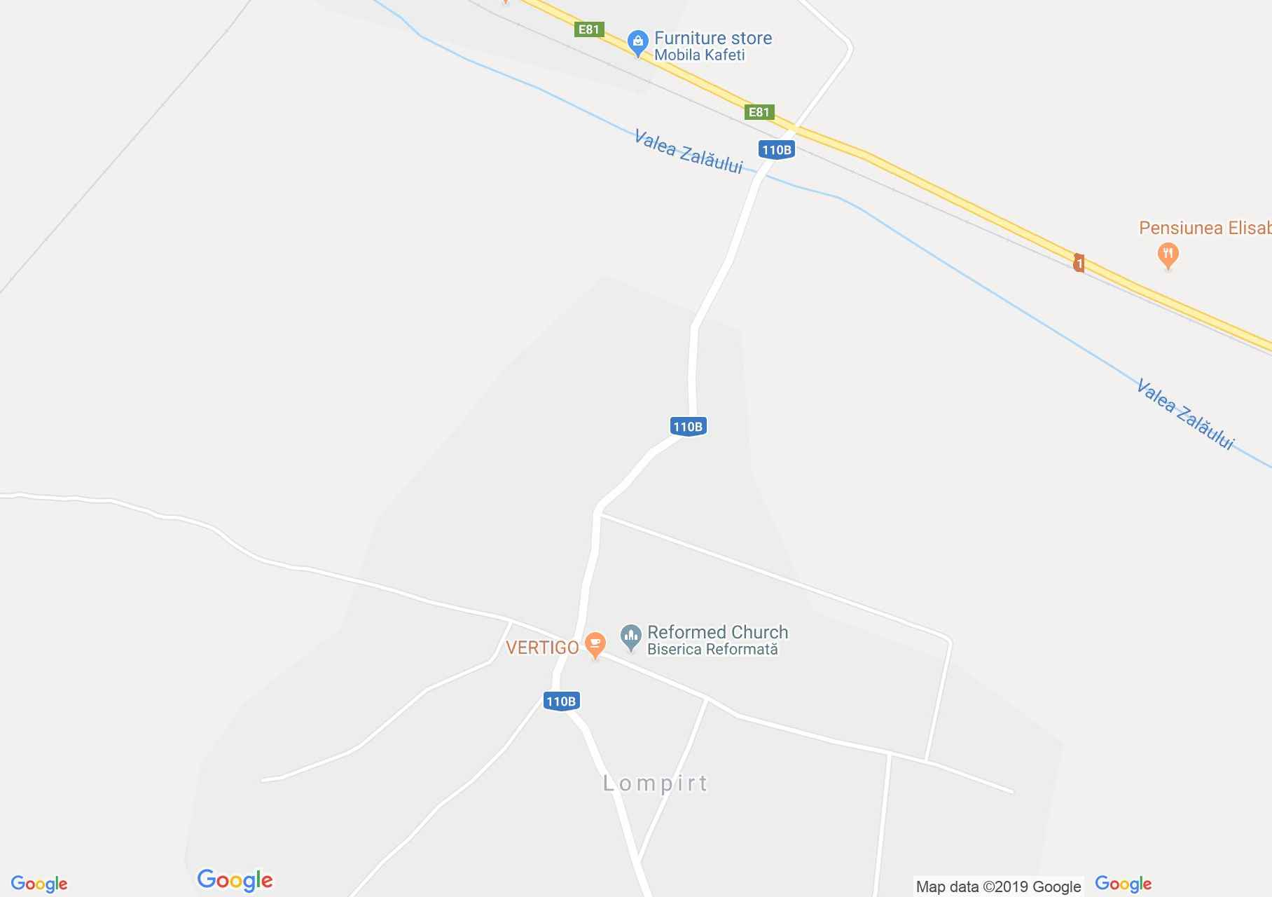 Hartă Lompirt: Biserica reformată