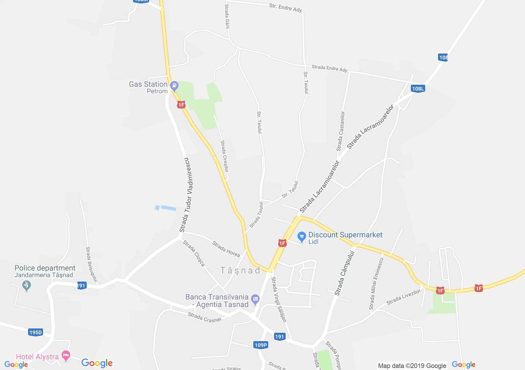 Map of Tăşnad: Catholic church