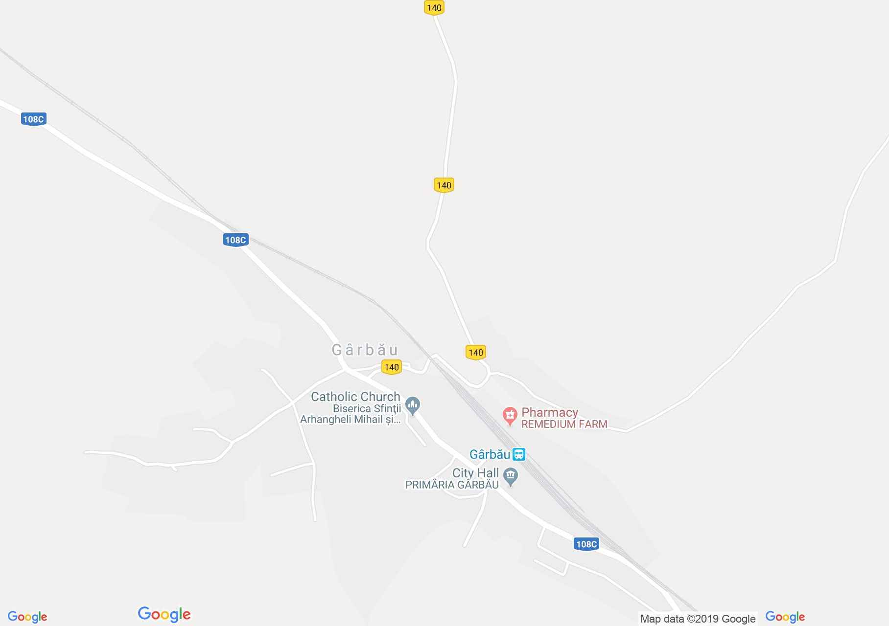 Map of Gârbău: Lészay manor