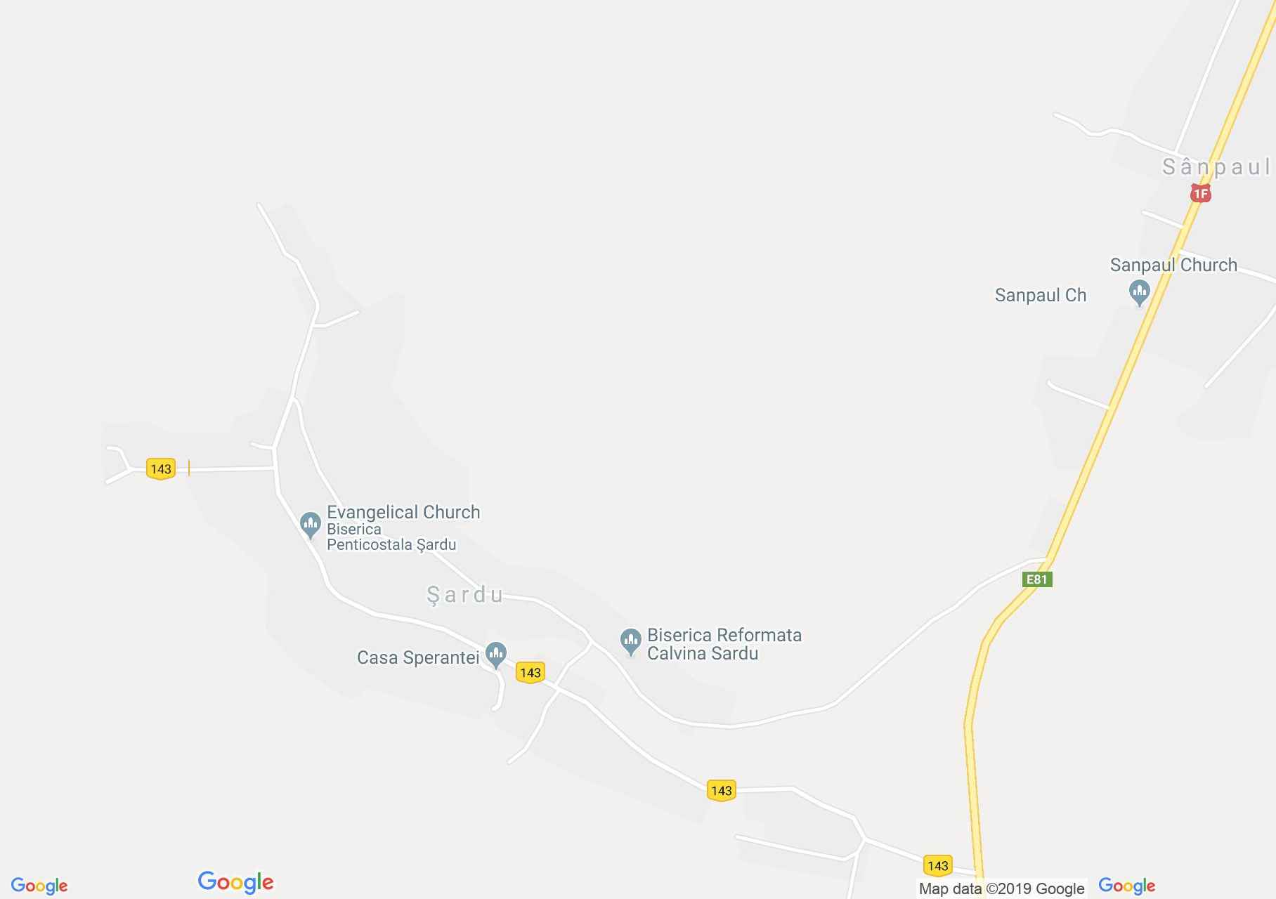 Hartă Şardu: Biserica reformată