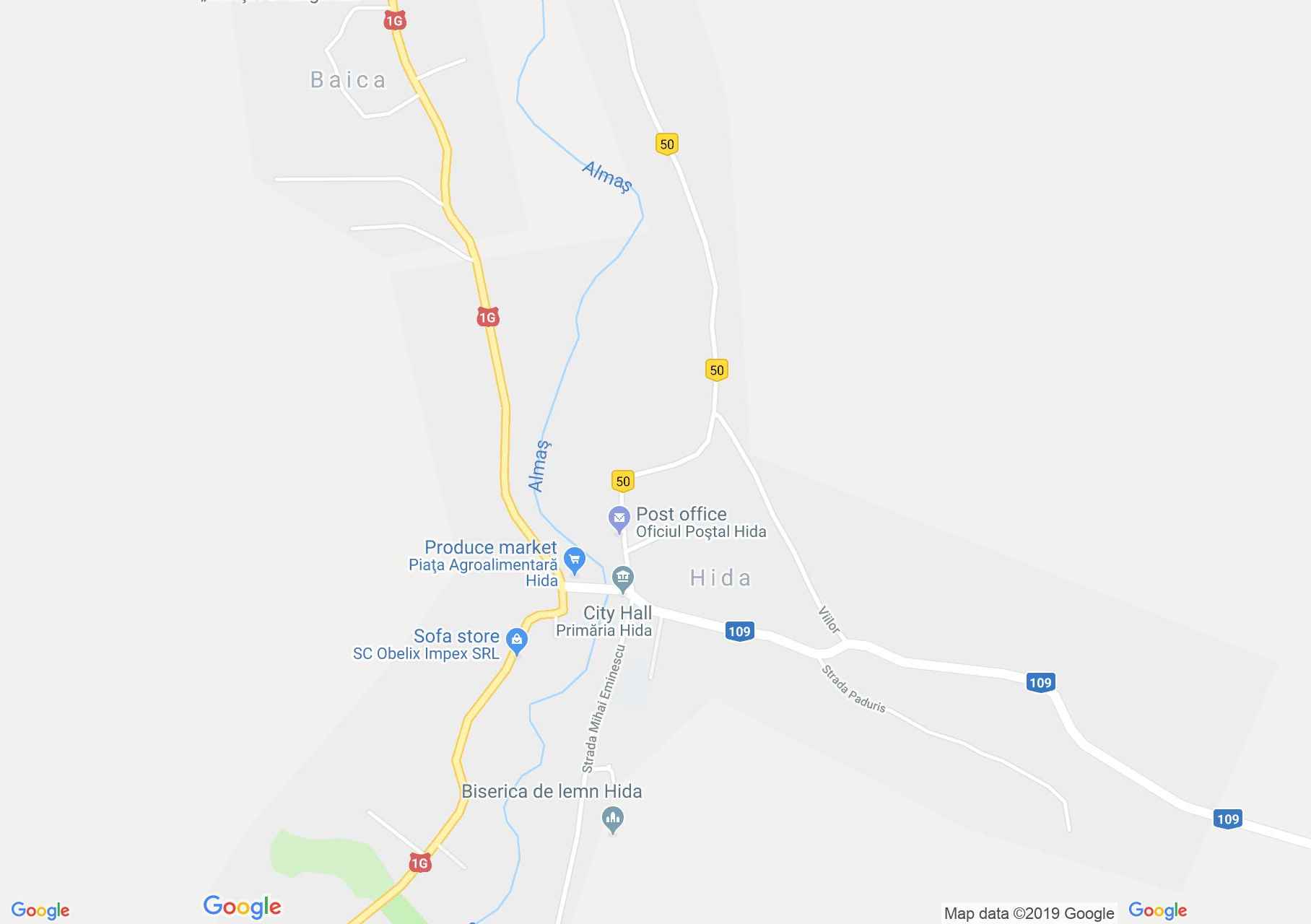 Map of Hida: Reformed church