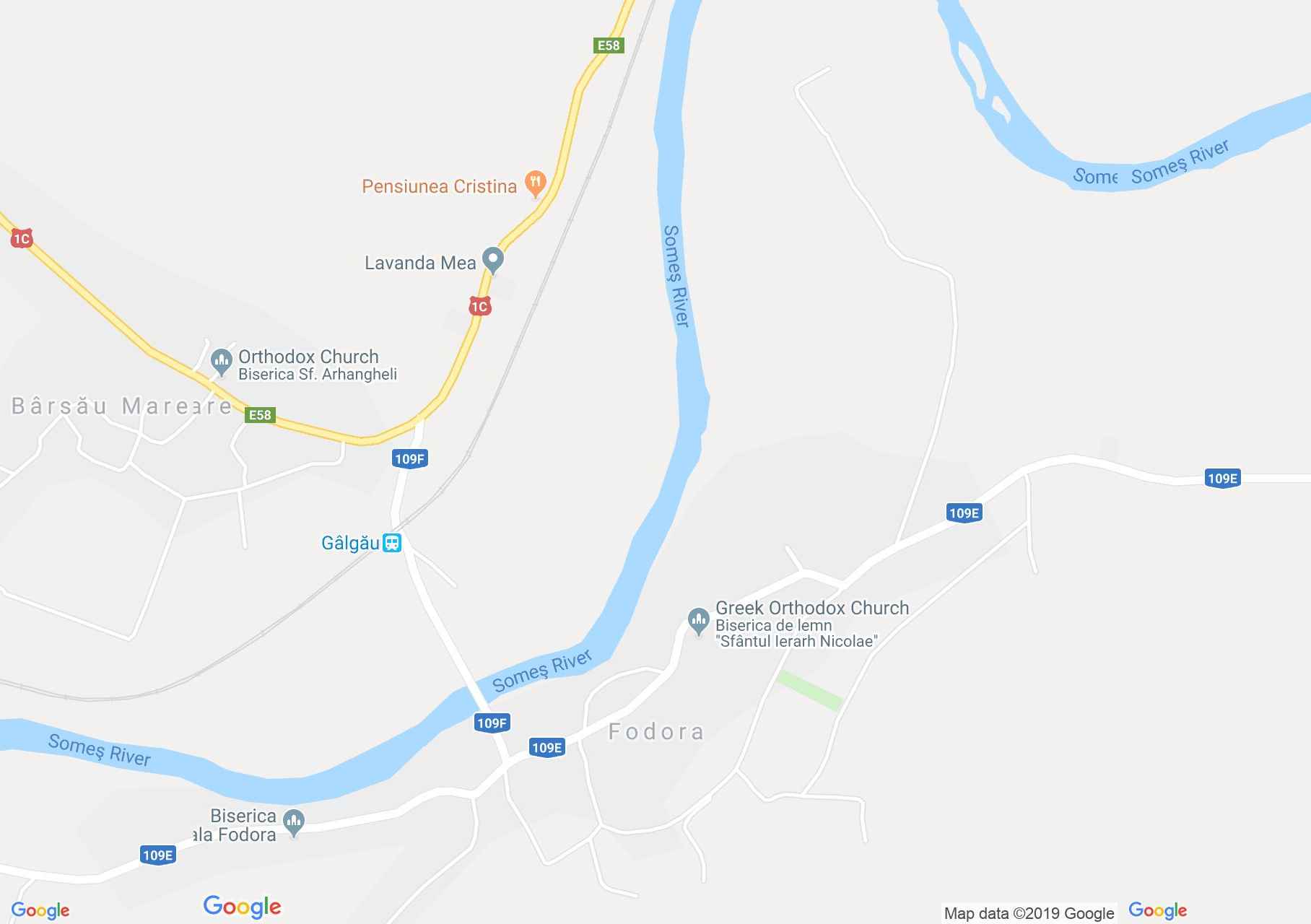 Map of Fodora: Wooden church