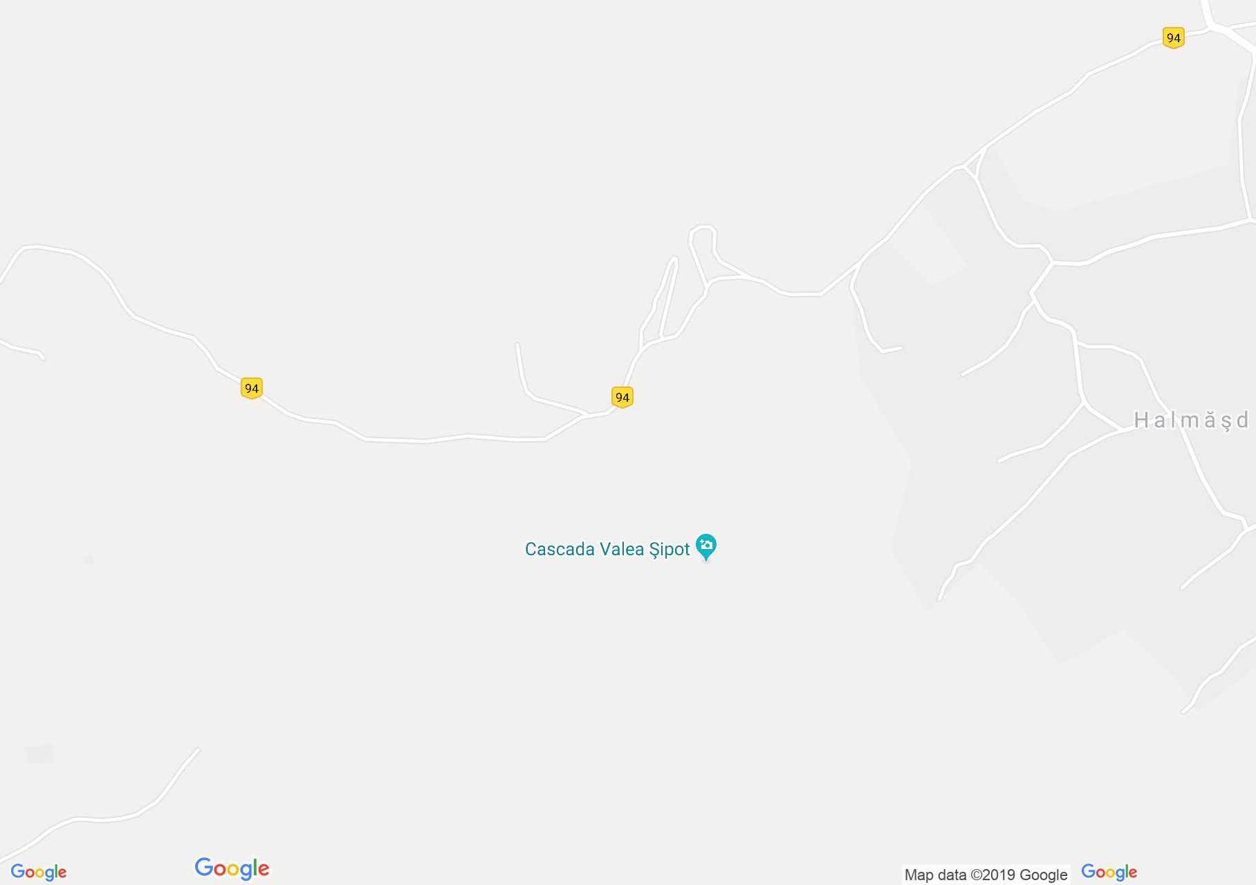 Map of Halmăşd: Waterfall on the Valley Sipot