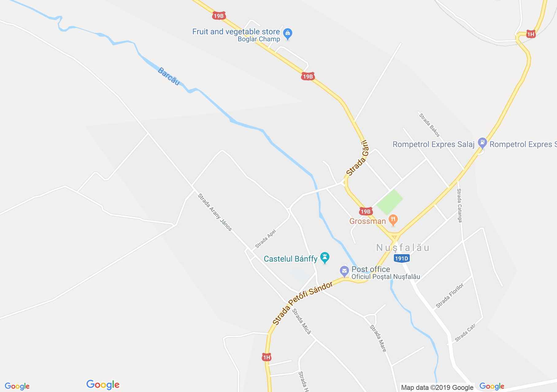 Hartă Nuşfalău: Piaţa de târguri