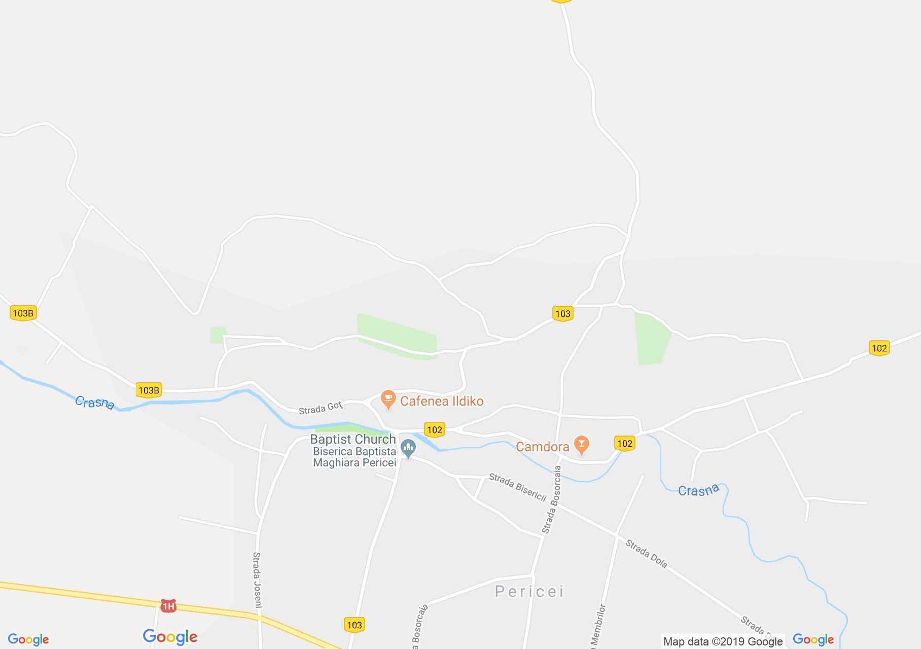 Hartă Pericei: Biserica reformată