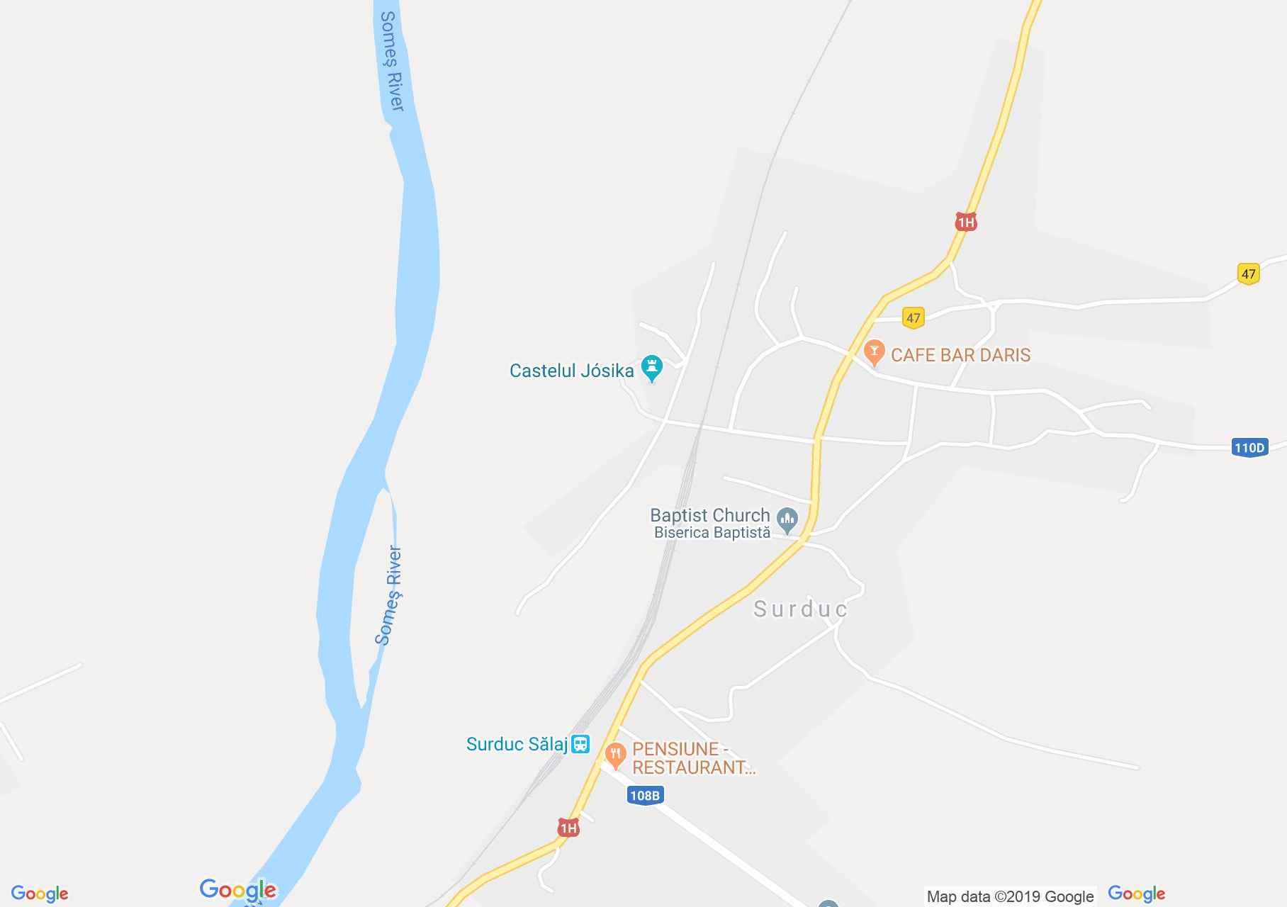 Map of Surduc: Jósika family crypt