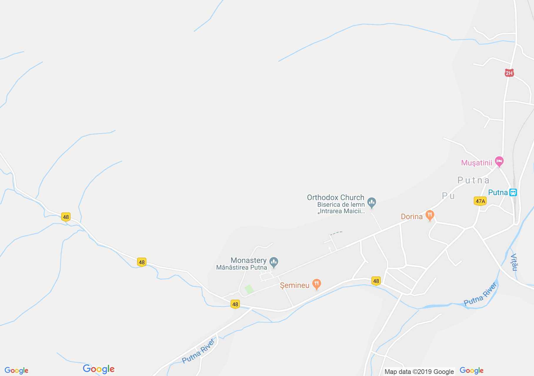 Hartă Putna: Mănăstirea