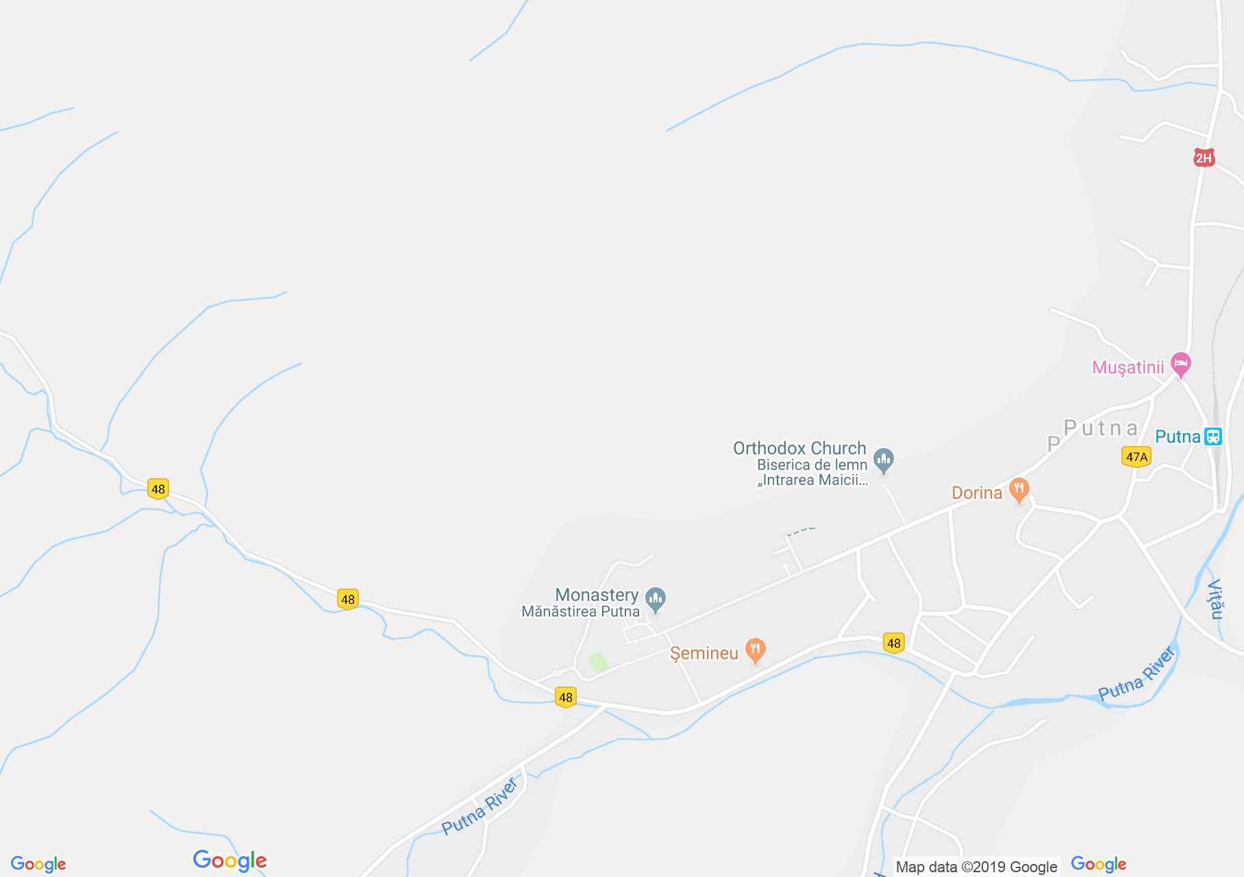 Map of Putna: Monastery