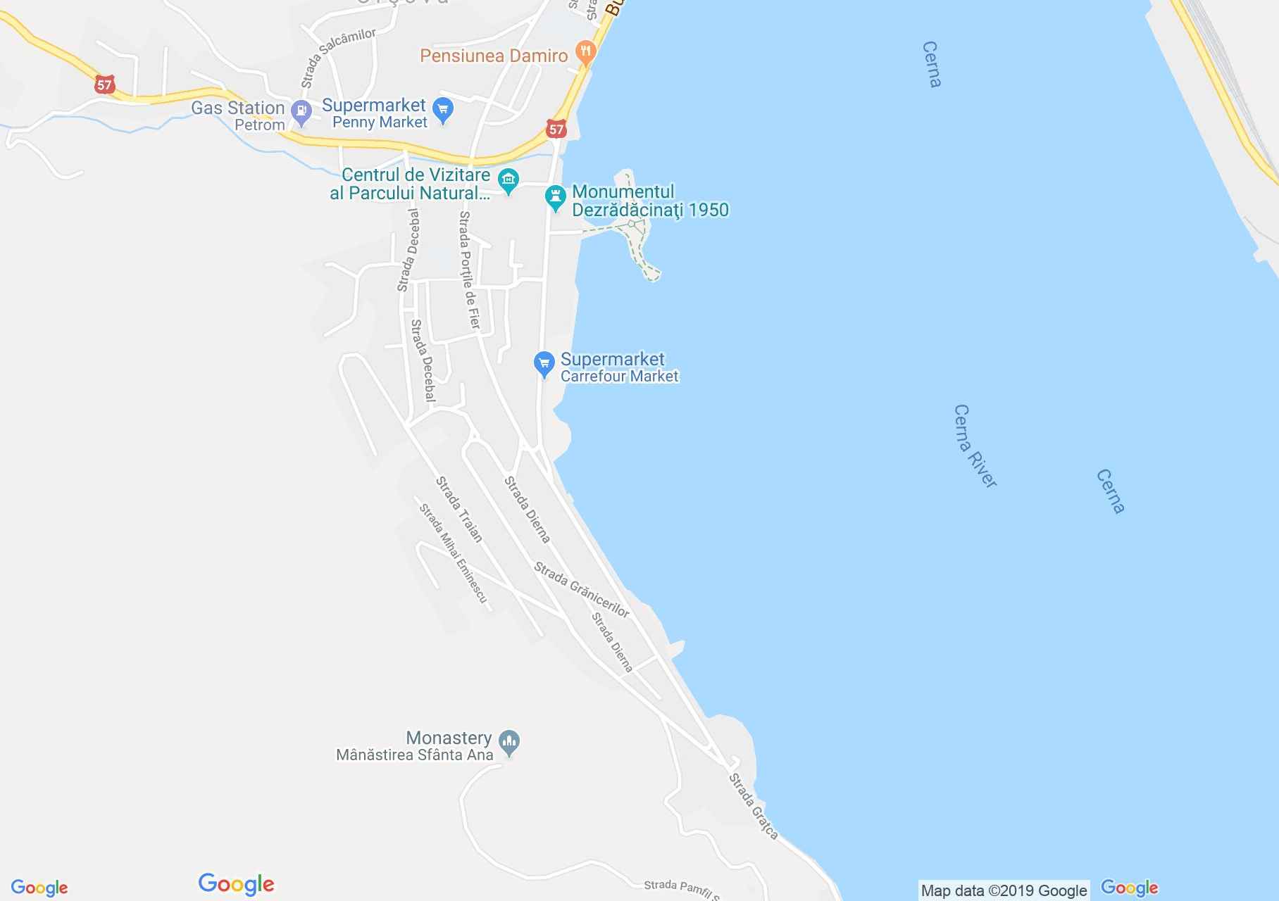 Hartă Orşova: Biserica ortodoxă