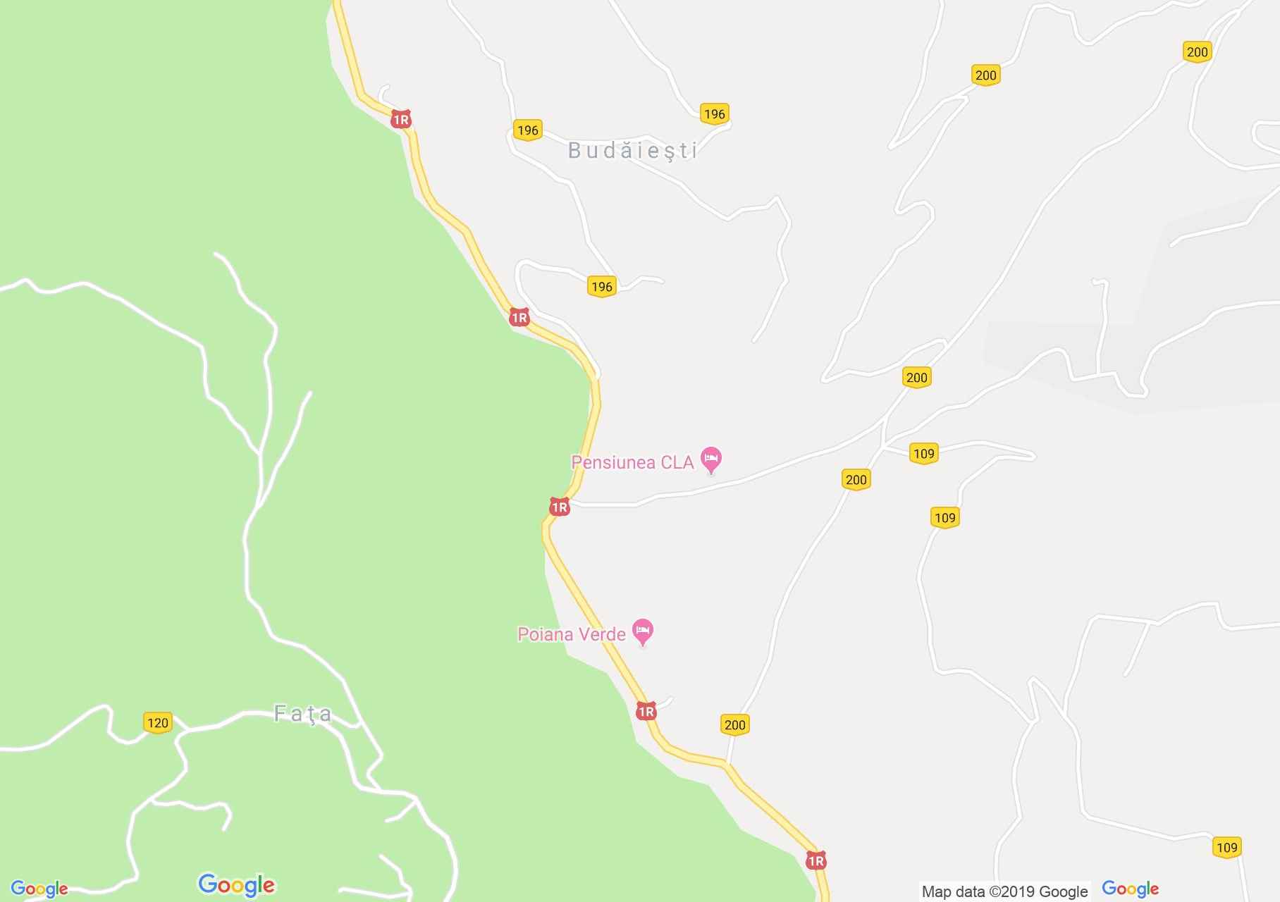 Hartă Albac: Pensiunea Poiana Verde
