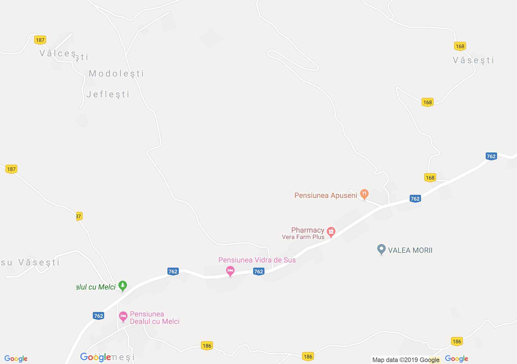 Hartă Vidra: Biserica din Ciungi