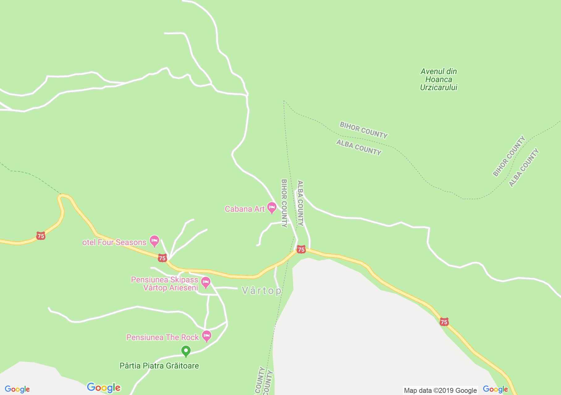 Vertop: Vârtop menedékház (térkép)