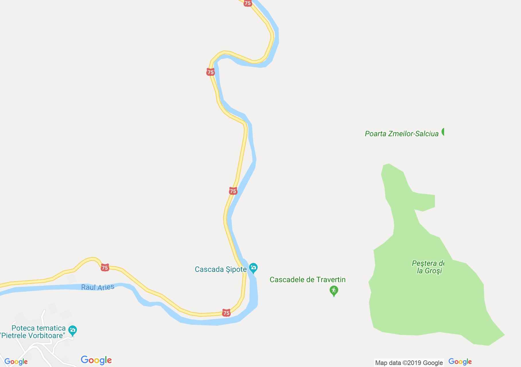 Alsószolcsva: Sipote vízesés (térkép)