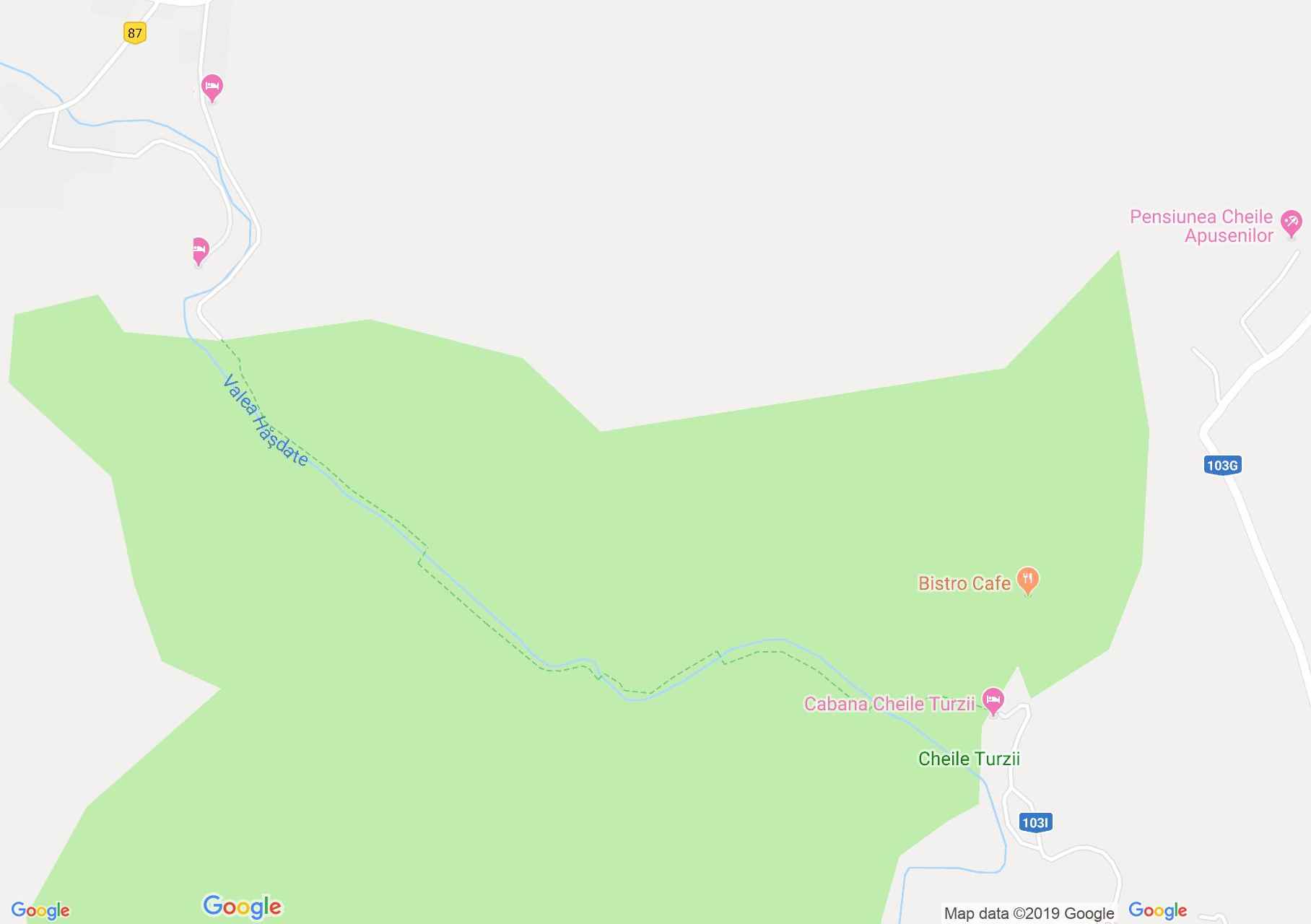 Map of Turda: The Turzii Gorge