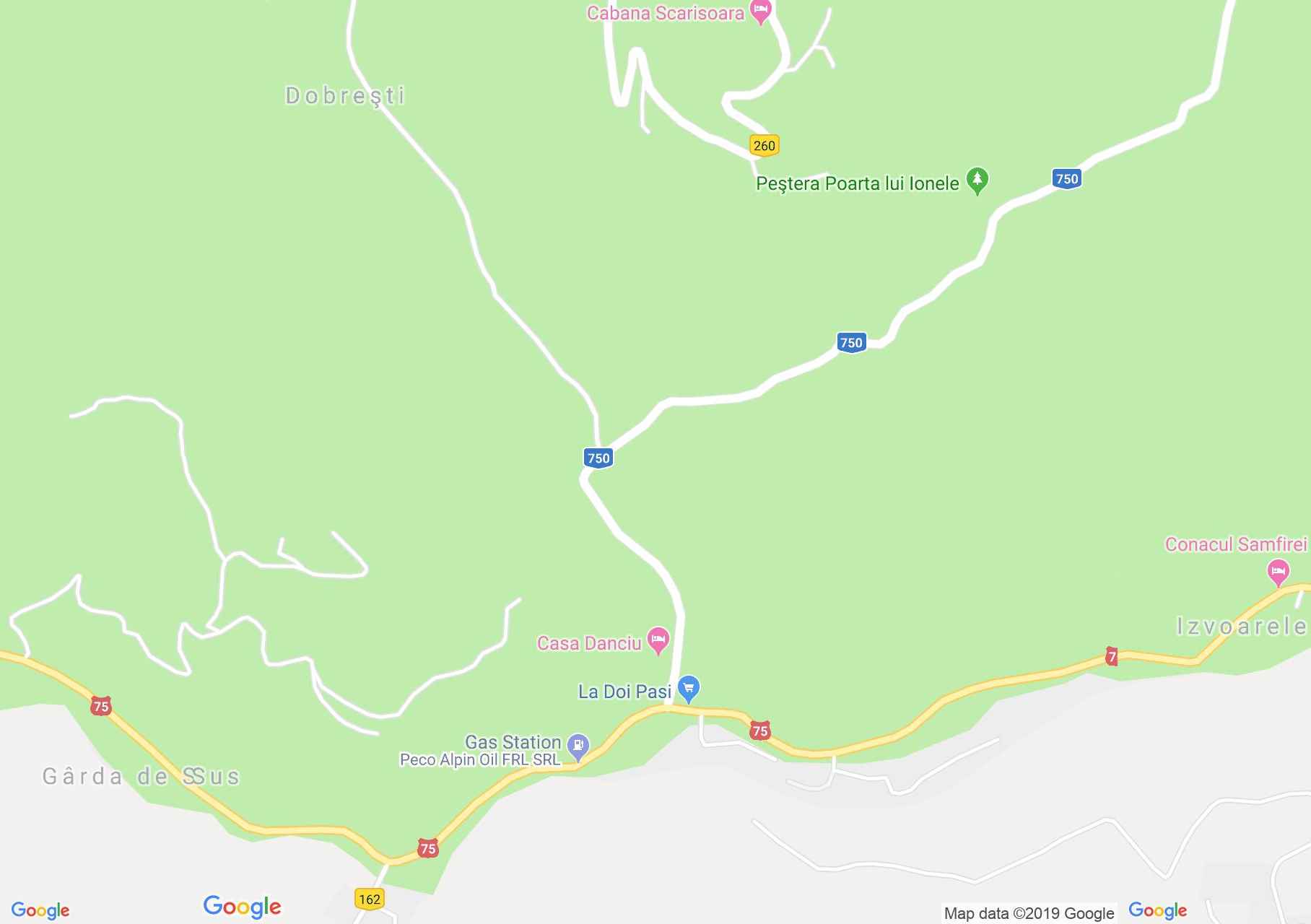 Hartă Gârda de Sus: Pensiunea de sub munte Dobra