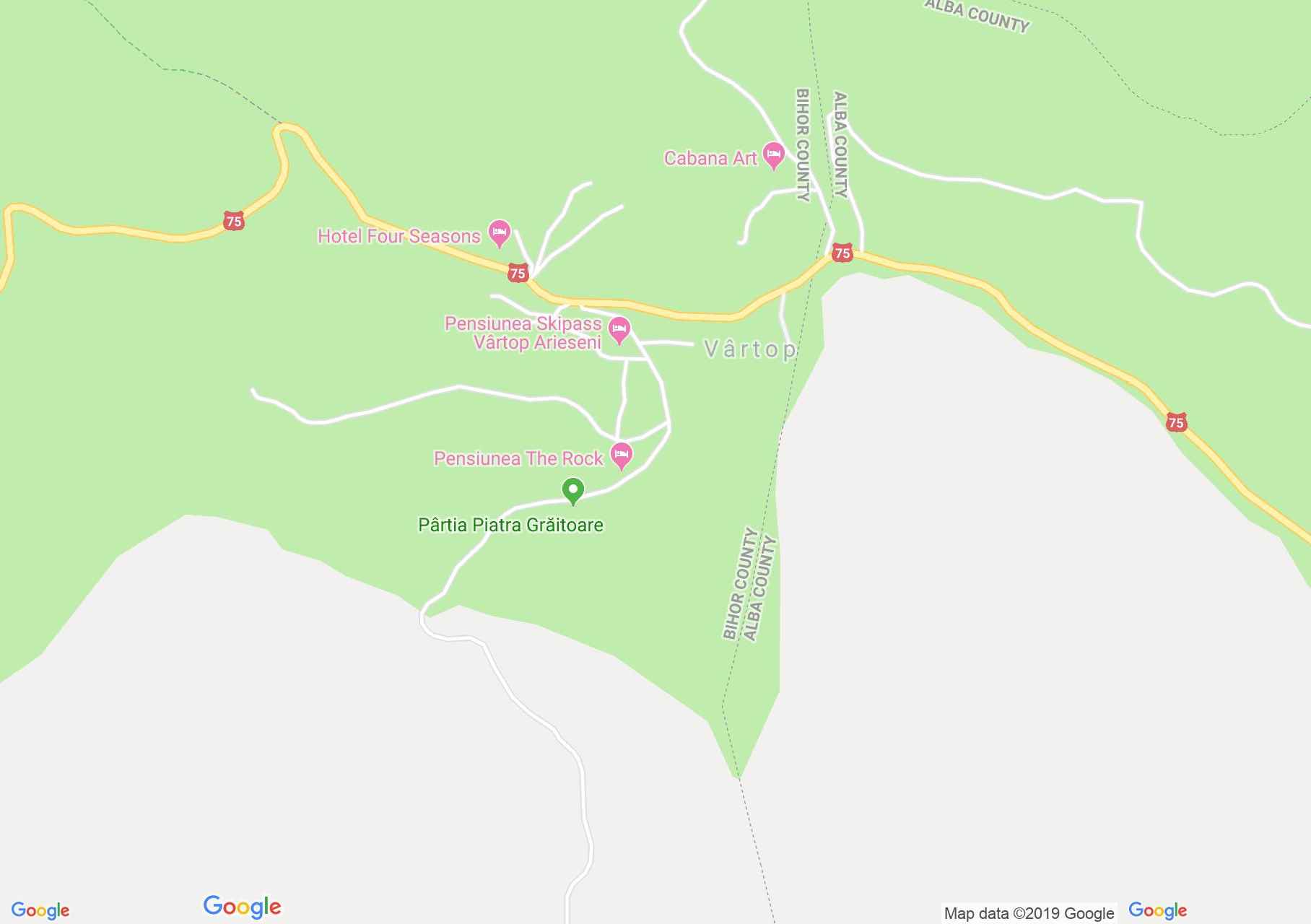 Map of Vârtop: Piatra Graitoare ski slope