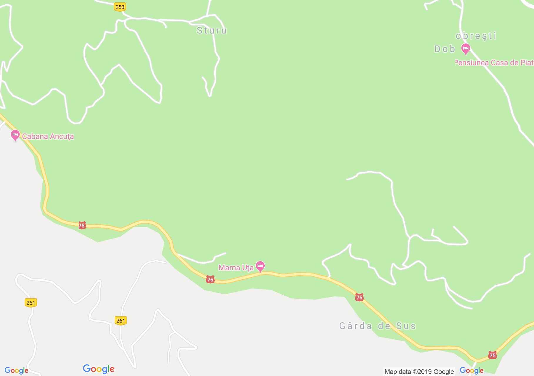 Hartă Gârda de Sus: Pensiunea Mama Uţa