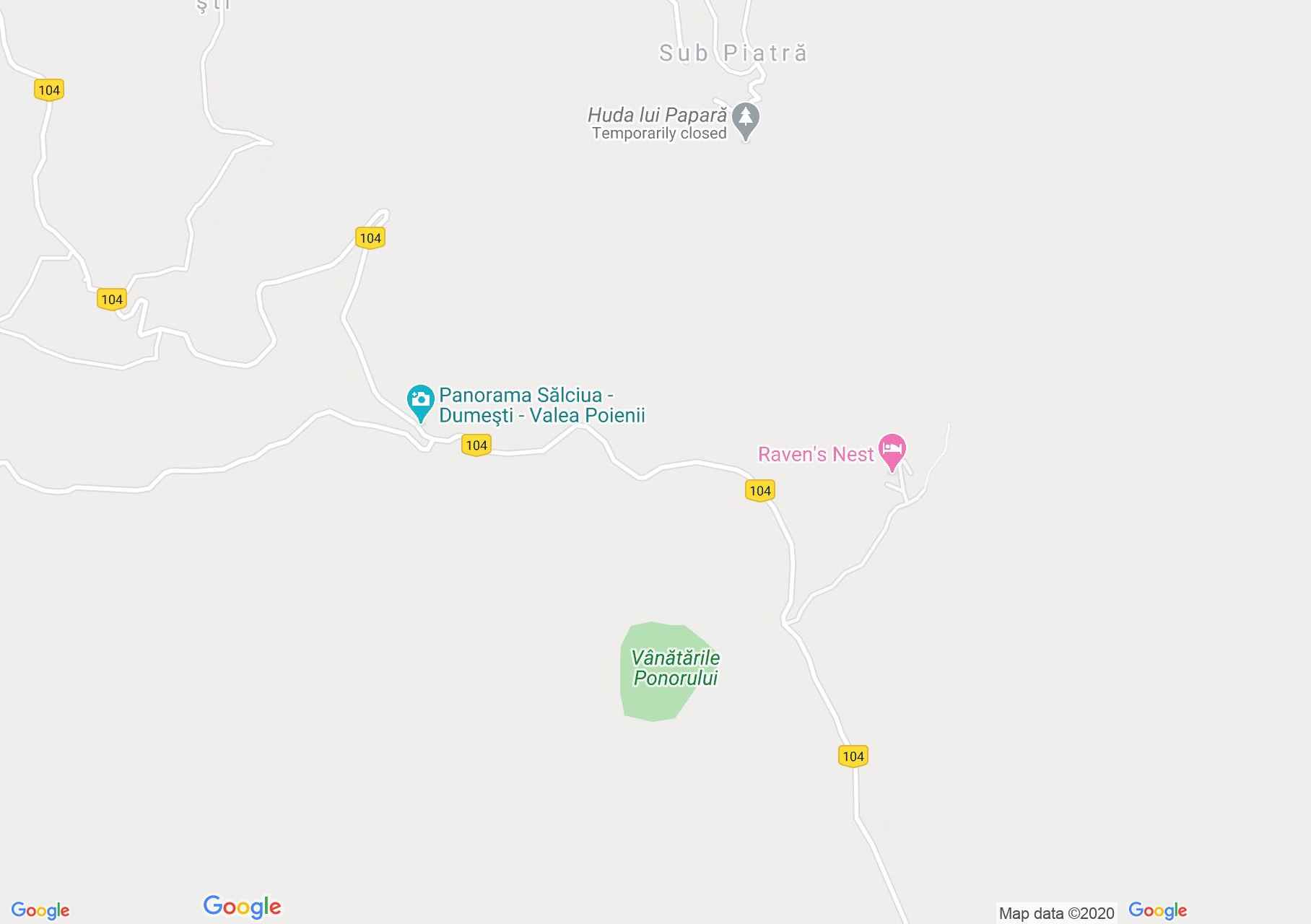 Hartă Vânătările Ponorului: Peştera Dâlbina