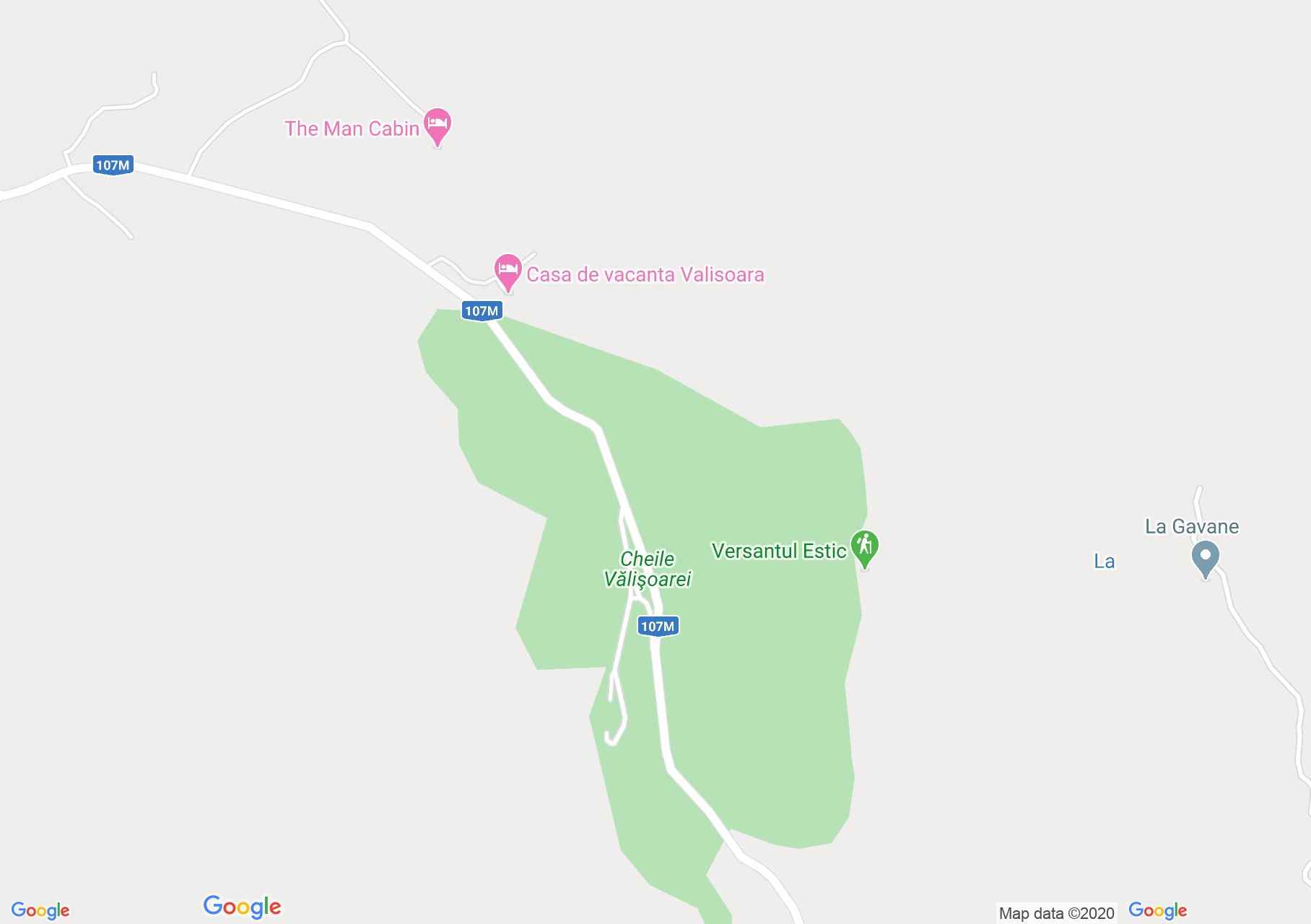 Hartă DN75 Lunca-Turda: Cheile Valisoarei