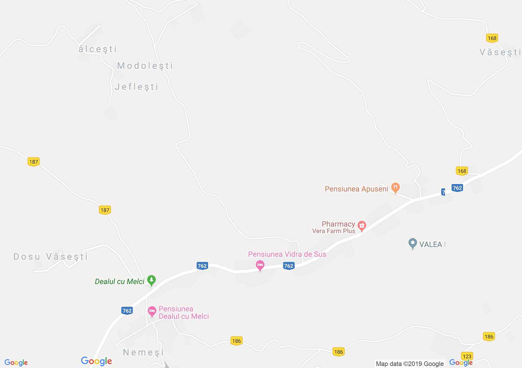 Map of Vidra: Vidra de Sus pension