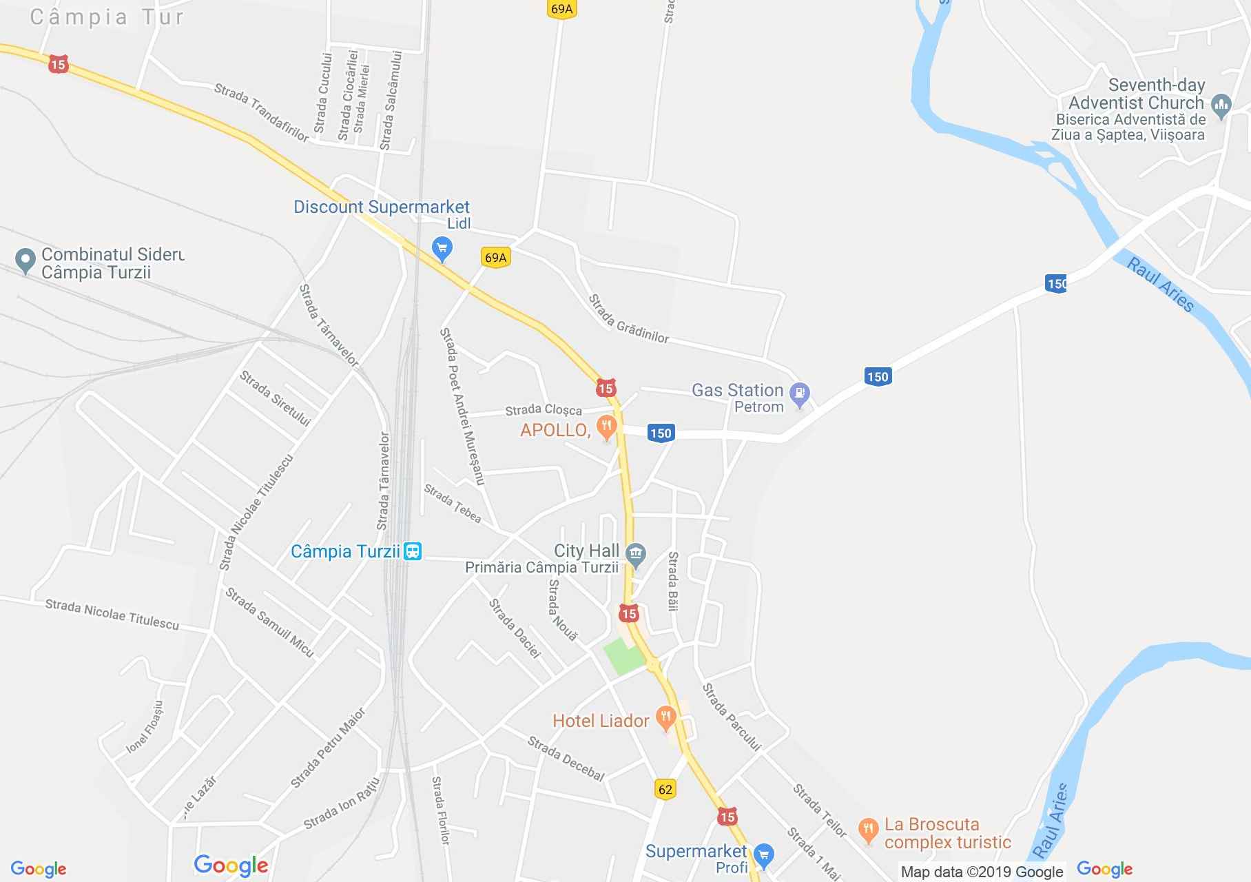 Hartă Câmpia Turzii: Biserica reformată