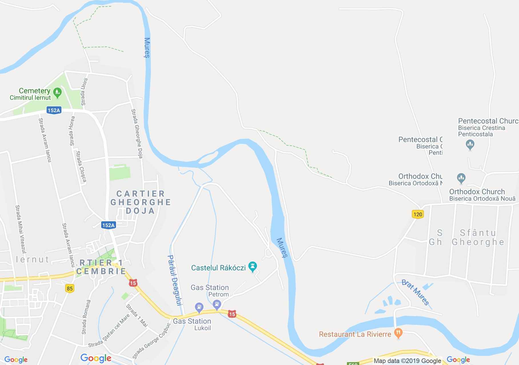 Map of Iernut: Rakoczi fortress