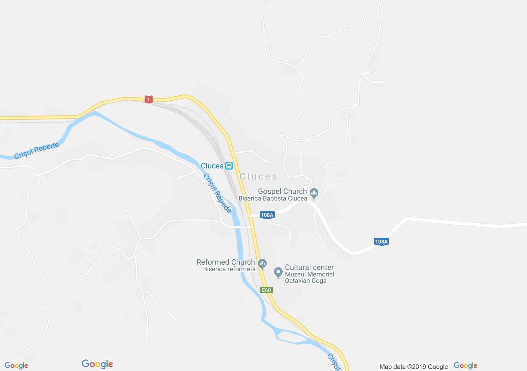 Hartă Ciucea: Biserica reformata