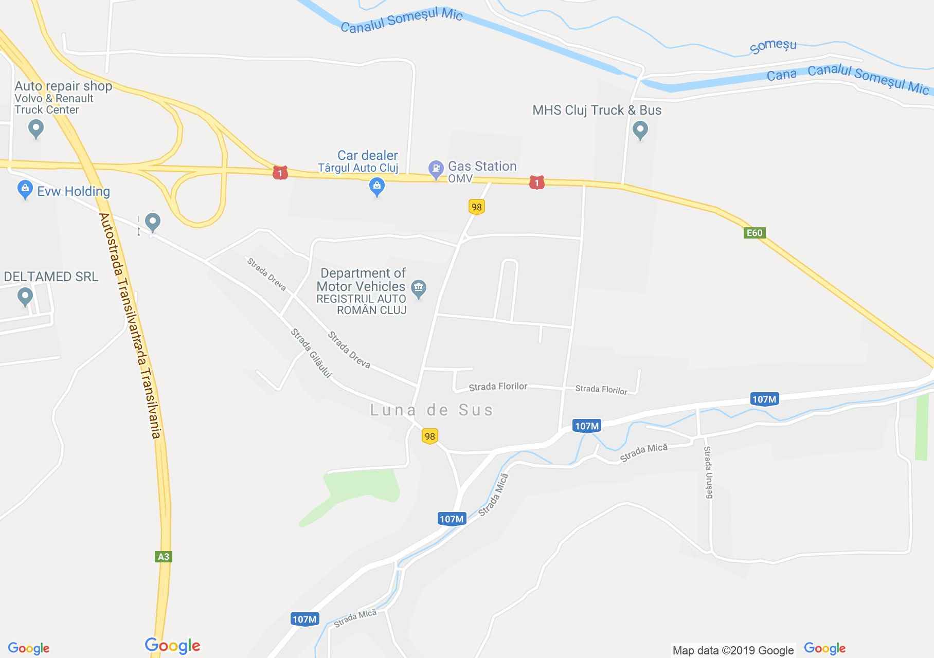 Hartă Luna de Sus: Pensiunea Levi