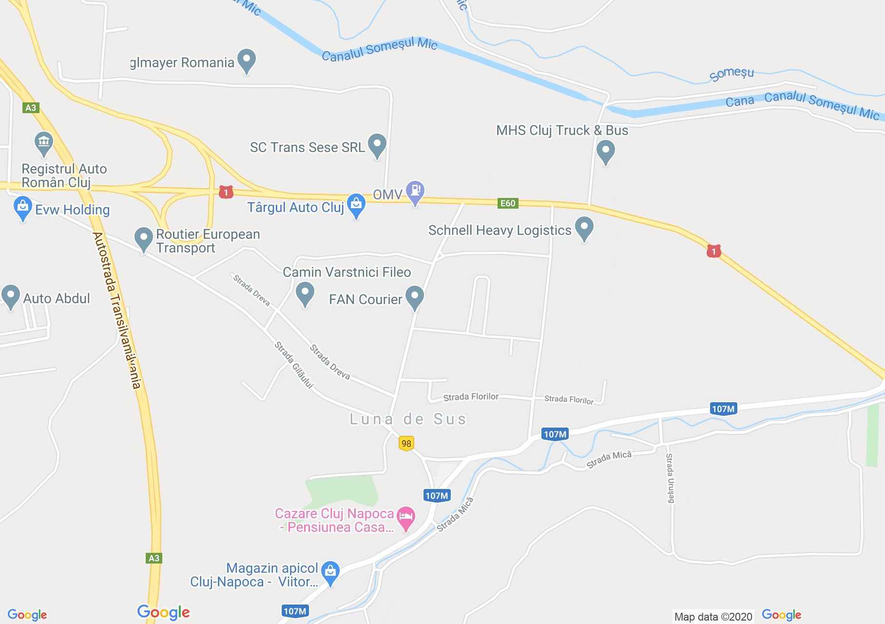 Hartă Luna de Sus: Pensiunea Szabi