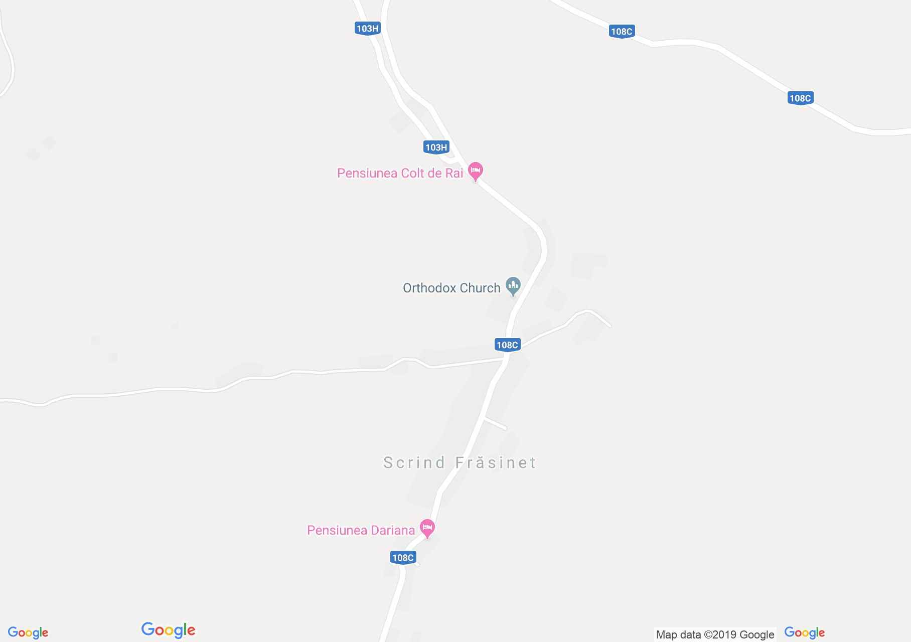 Hartă Scrind-Frăsinet: Pensiunea Ştefănuţ