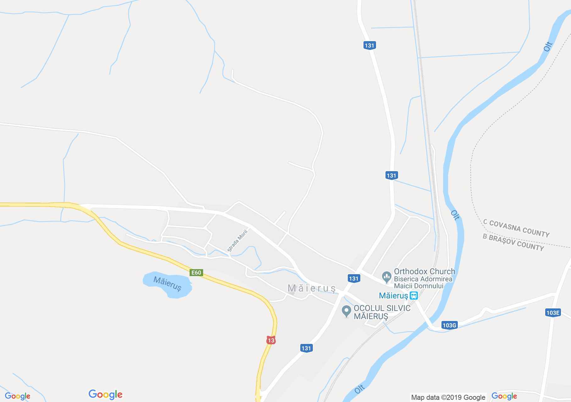 Map of Maierus: Evangelical fortified church