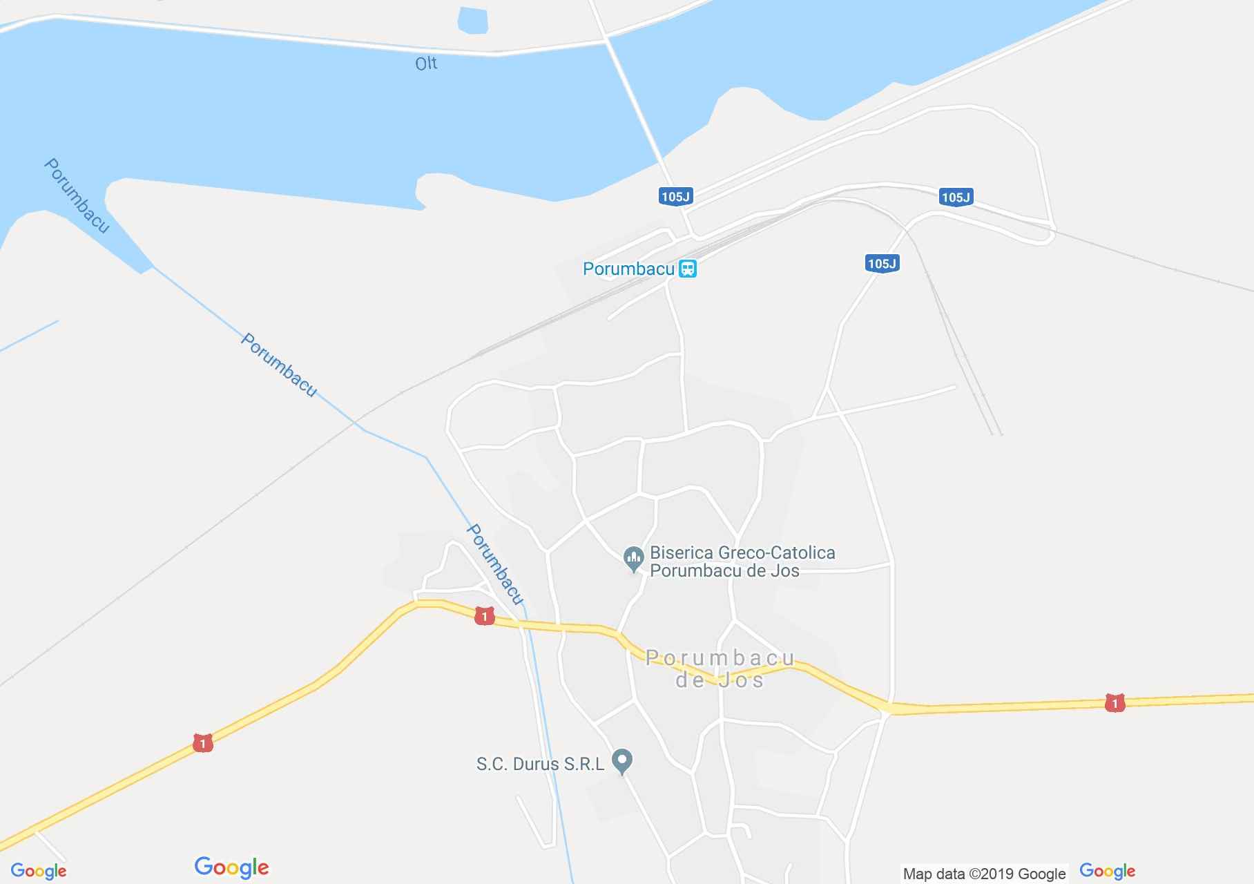 Hartă Porumbacu de Jos: Oficiul poştal