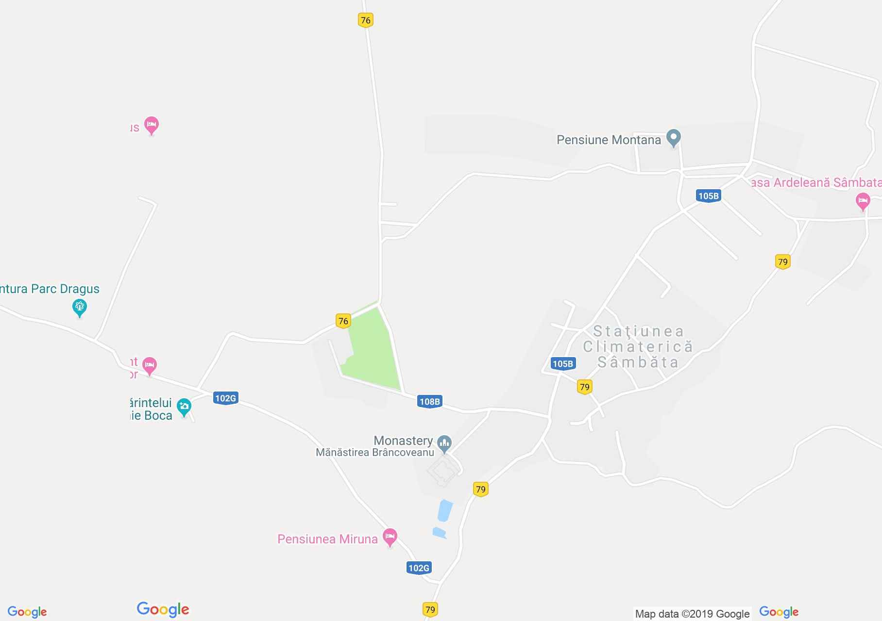 Hartă Sâmbăta de Sus: Mănăstirea Brâncoveanu