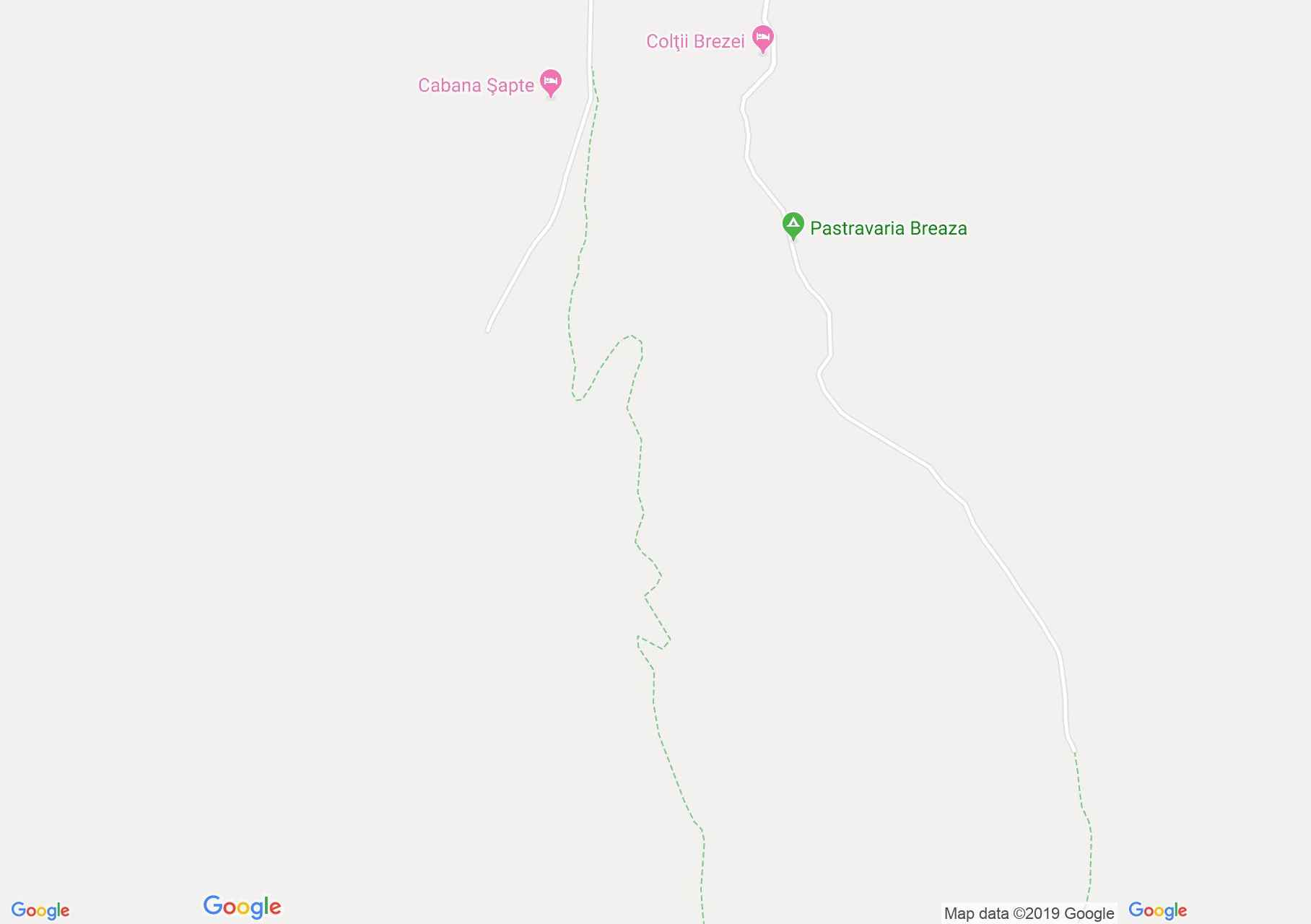 Hartă Munţii Făgăraş: Breaza - Poiana Urlea, prin Plaiul Colţilor