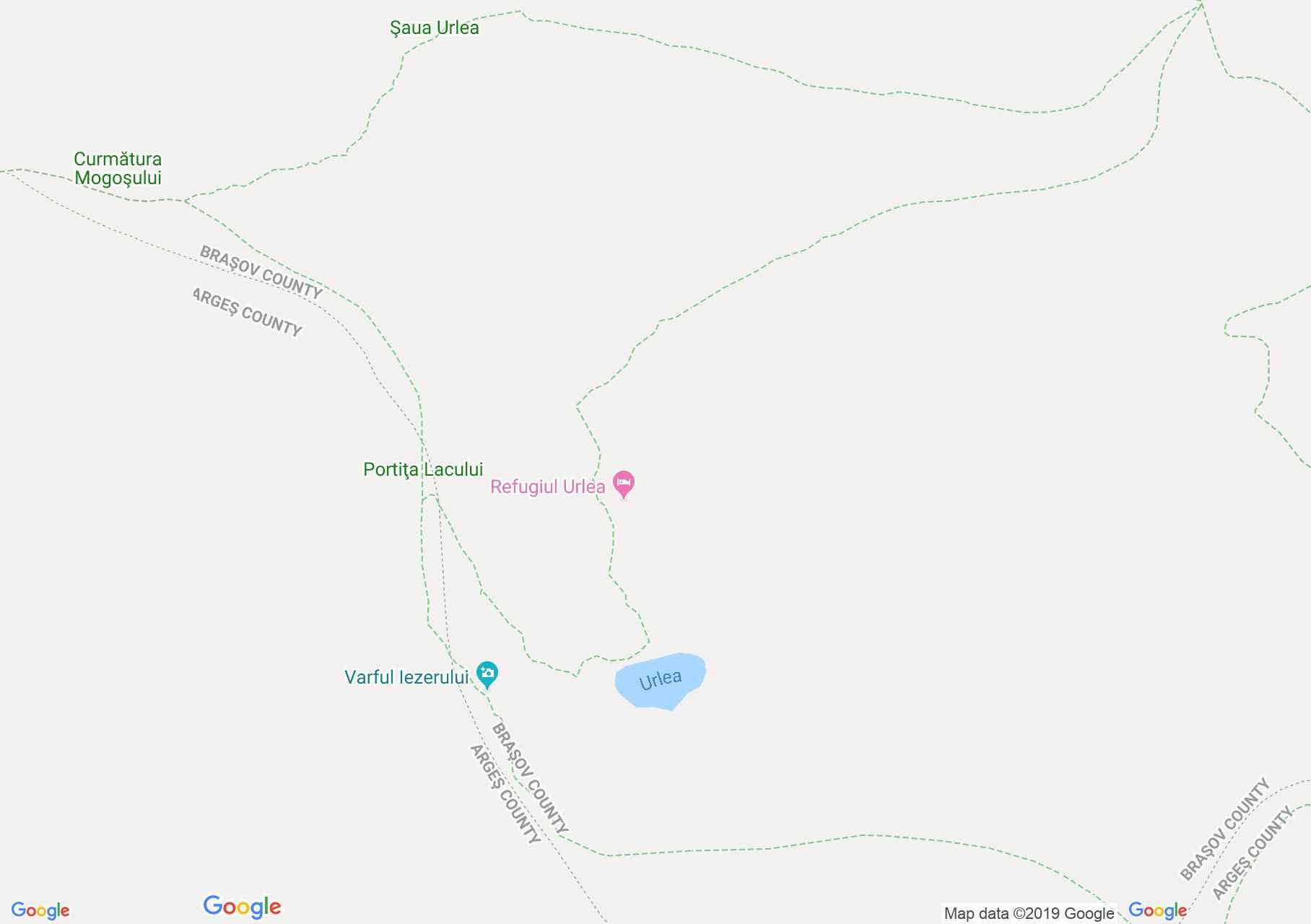 Hartă Munţii Făgăraş: Lacul Urlea