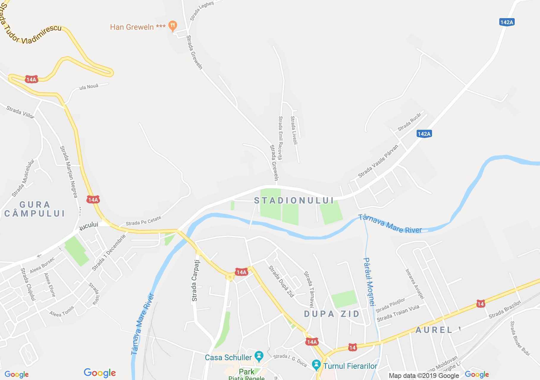 Hartă Mediaş: Biserica franciscană