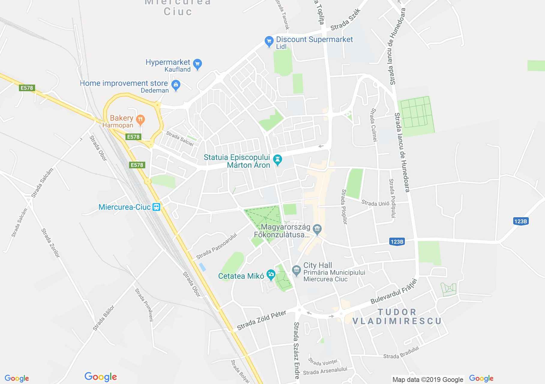 Hartă Miercurea Ciuc: Cetatea Miko