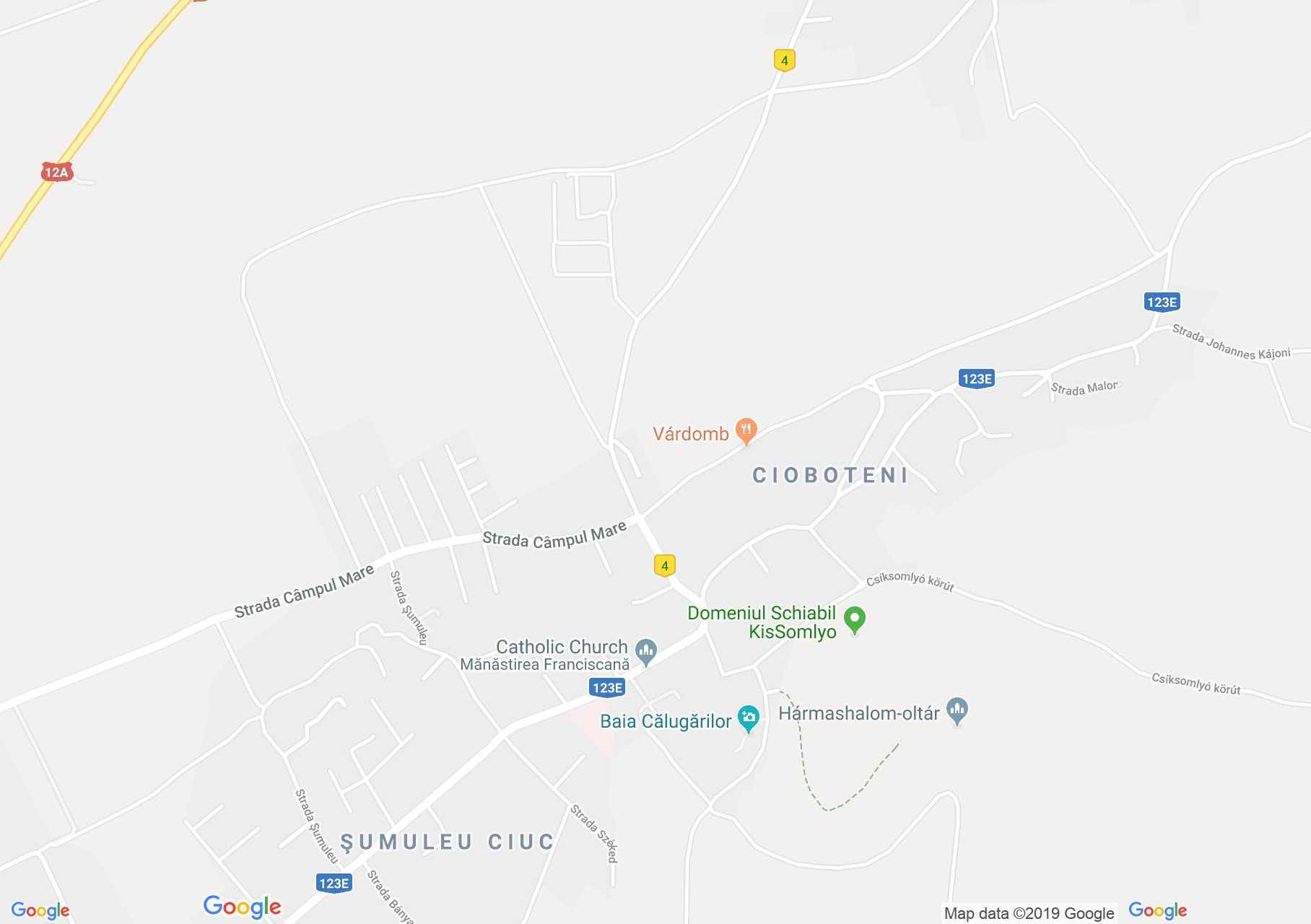 Map of Miercurea Ciuc: Kermess of Csíksomlyó (Şumuleu)