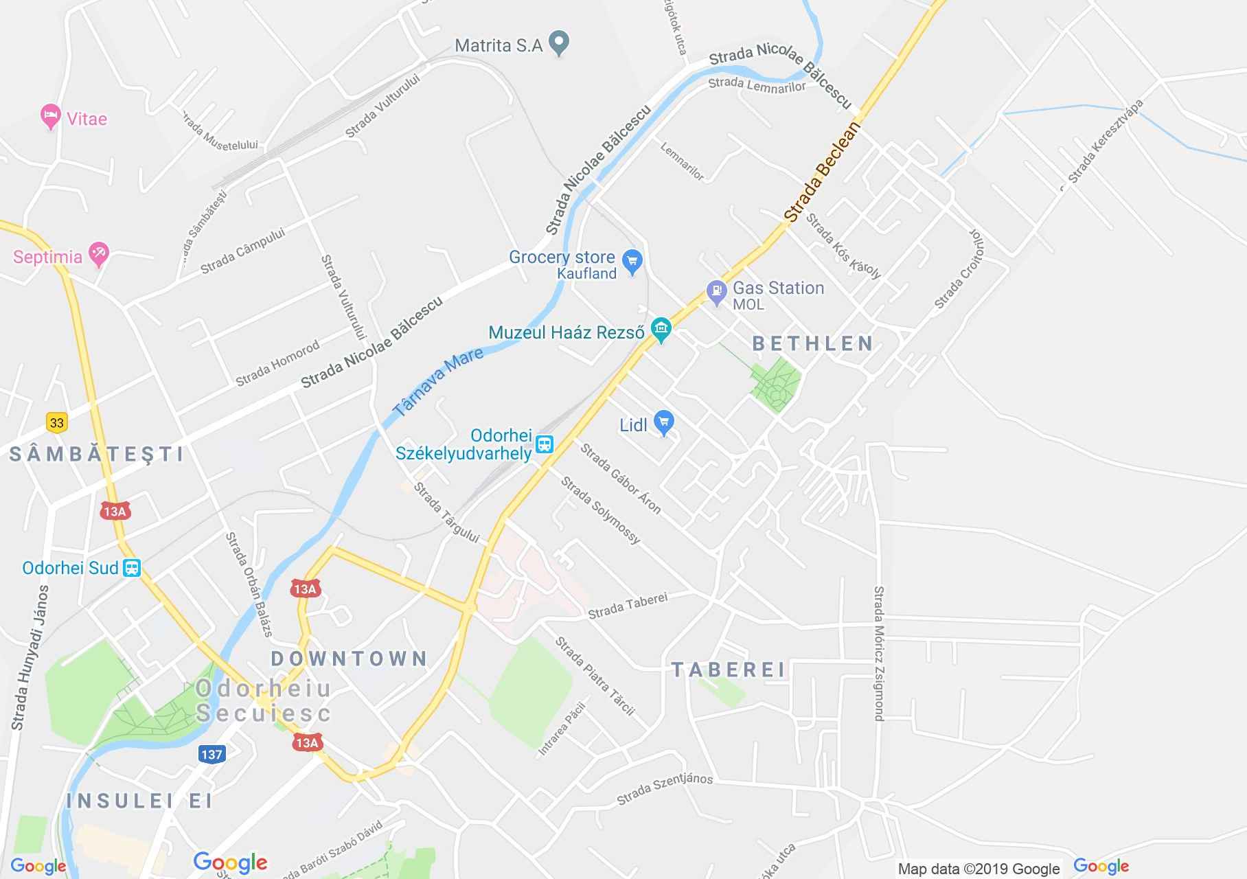 Hartă Odorheiu Secuiesc: Biserica romano-catolică