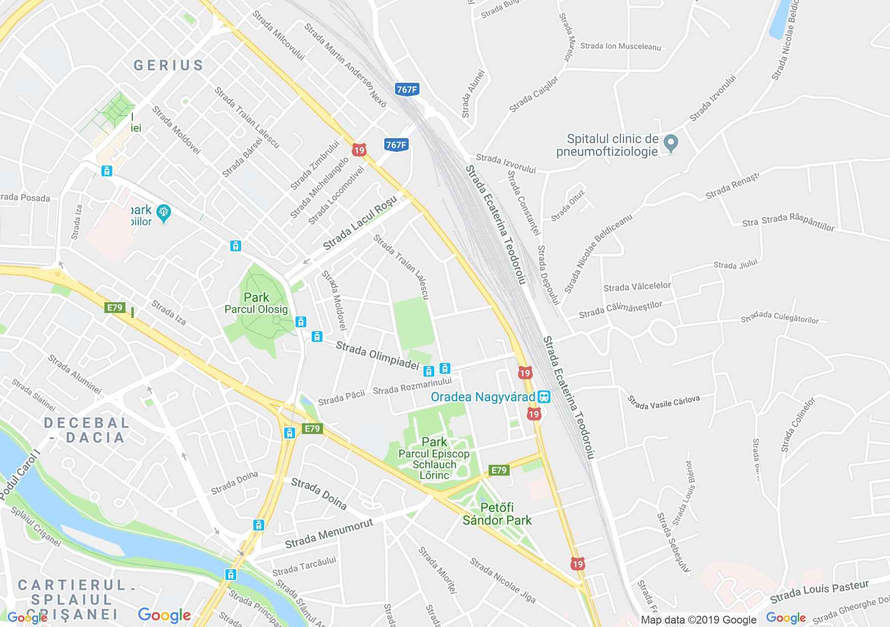 Map of Oradea: The Roman-Catholic Bishop Palace