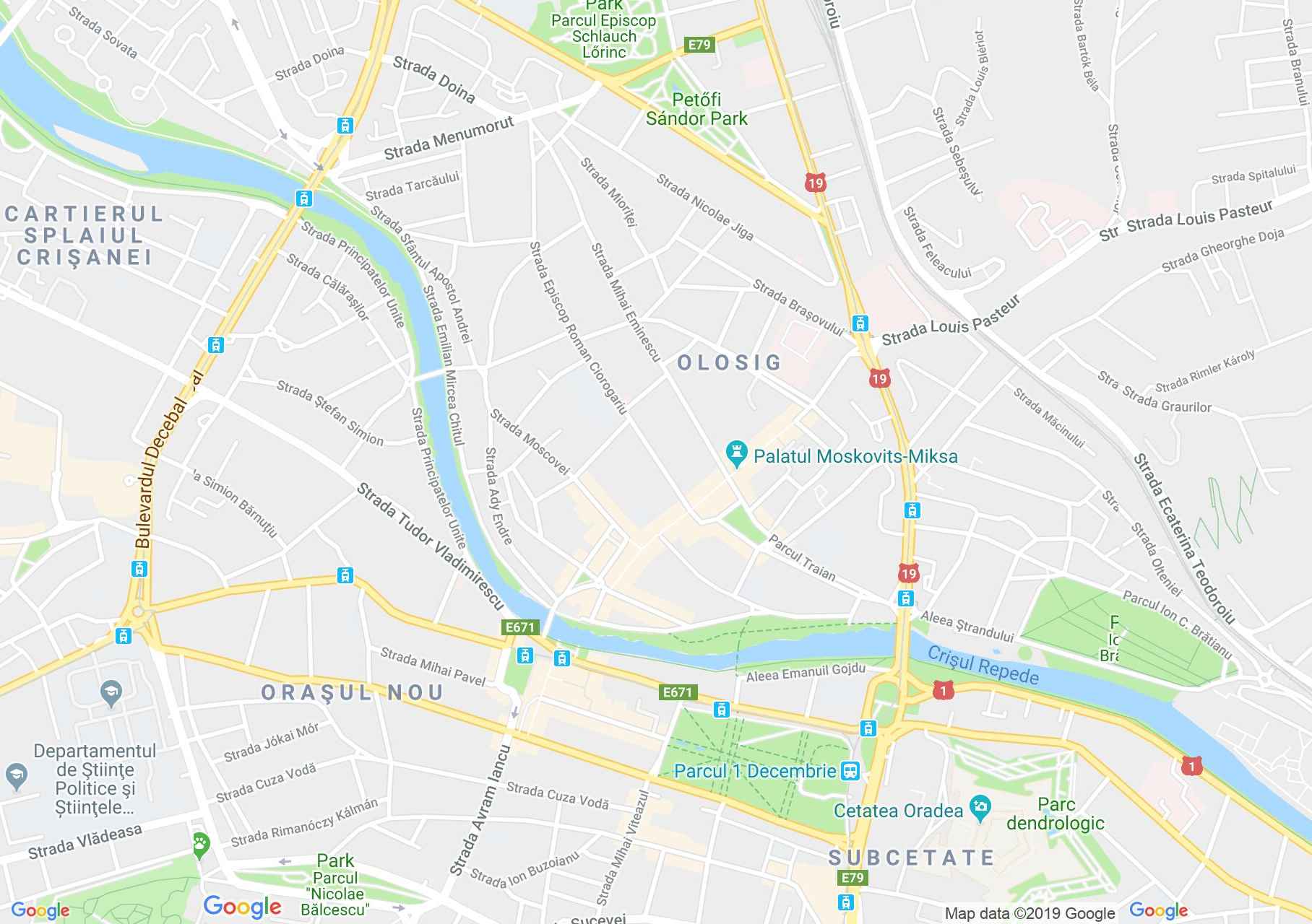 Hartă Oradea: Sinagoga neologă Zion