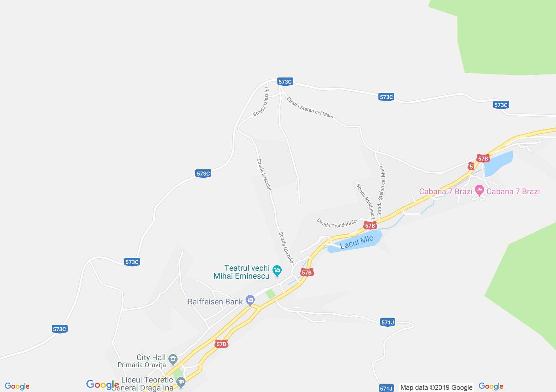 Map of Oraviţa: History Museum Theater and the City Oravita