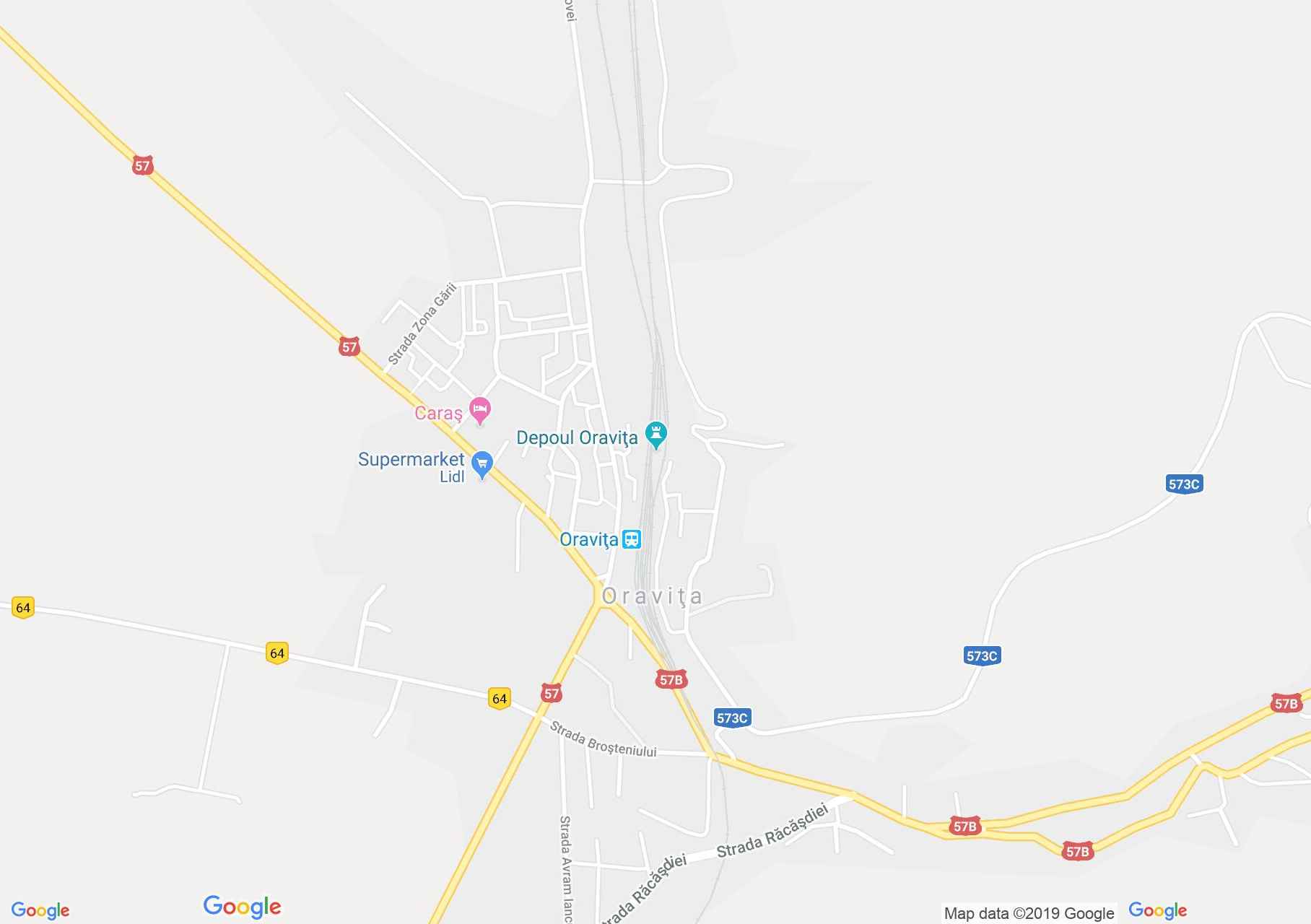 Map of Oraviţa: Oraviţa